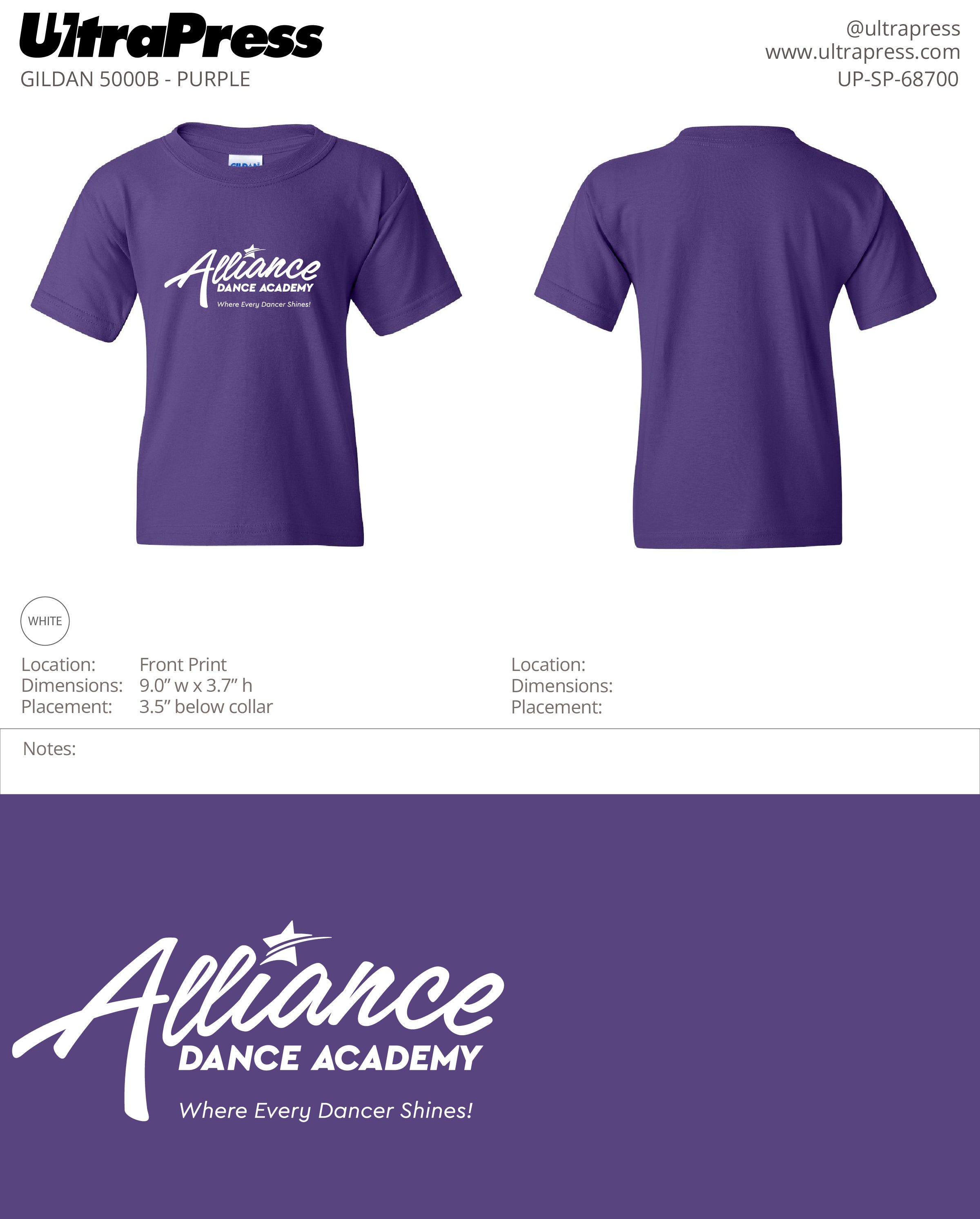 UP-SP-68700 Alliance Dance Academy - Rochelle 100 Min Qty (Bulk)