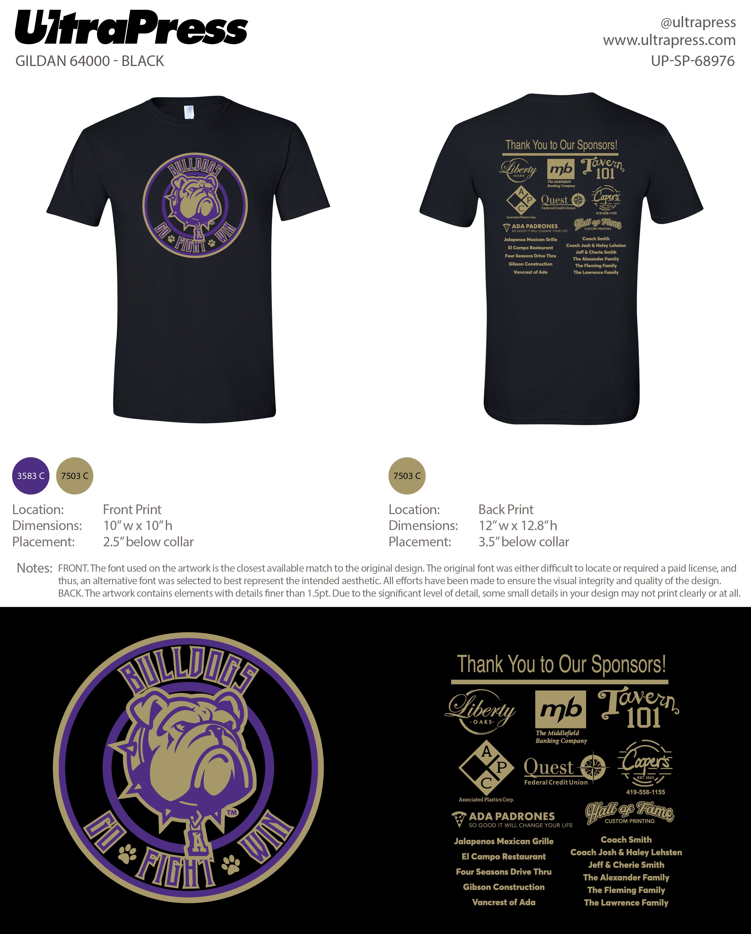 UP-SP-68976 Bulldogs - Michael Hall (Black Shirts) 100 Min Qty (Bulk)