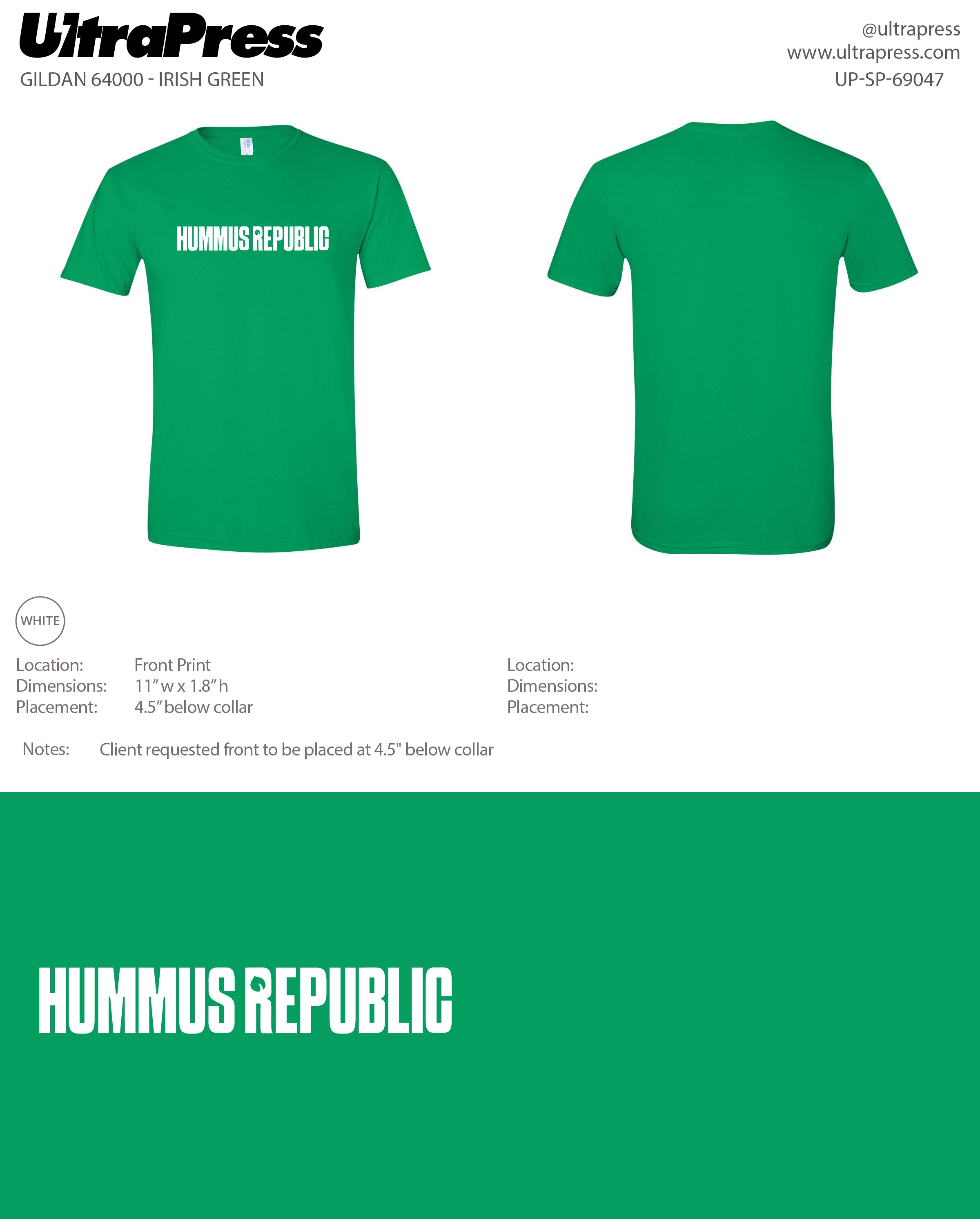 UP-SP-69047 Hummus Republic - Sahil Mayor 100 Min Qty (Bulk)