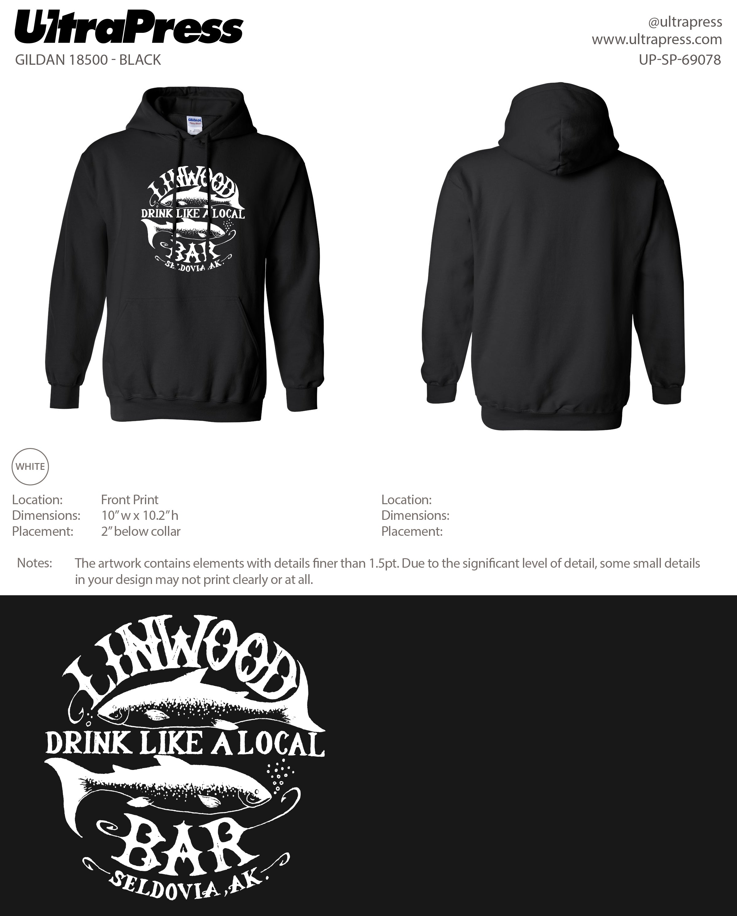 UP-SP-69078 Linwood Hoodies - Stephanie Blanchard 50 Min Qty (Bulk)