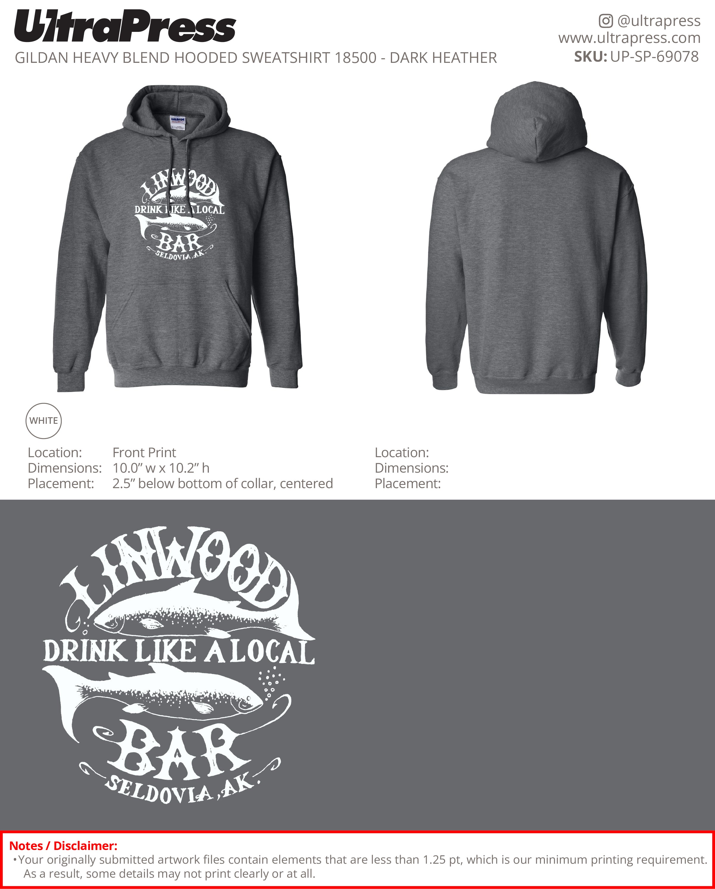 UP-SP-69078 Linwood Hoodies - Stephanie Blanchard 50 Min Qty (Bulk)