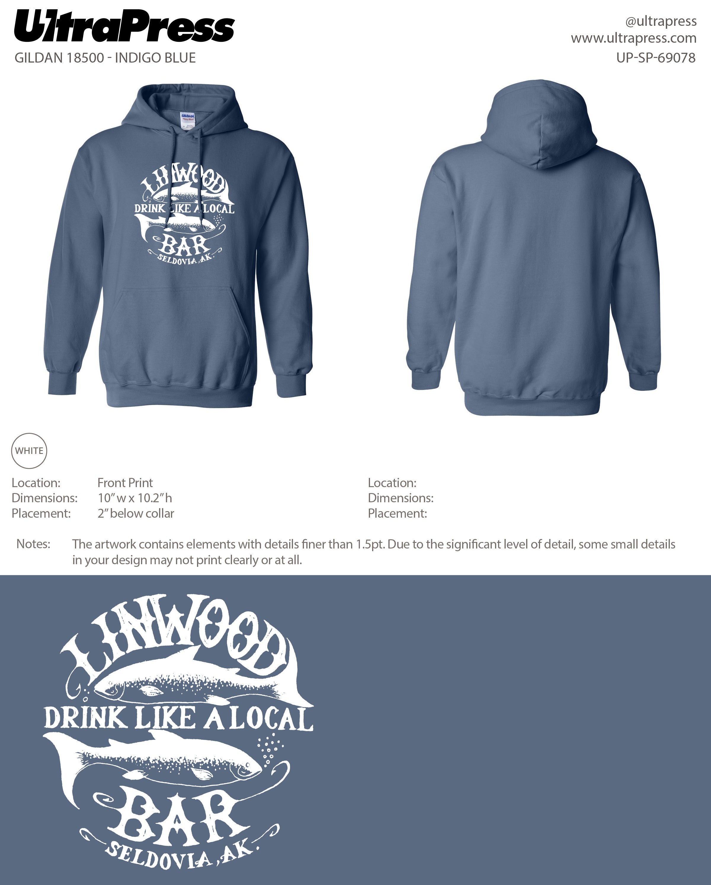 UP-SP-69078 Linwood Hoodies - Stephanie Blanchard 50 Min Qty (Bulk)