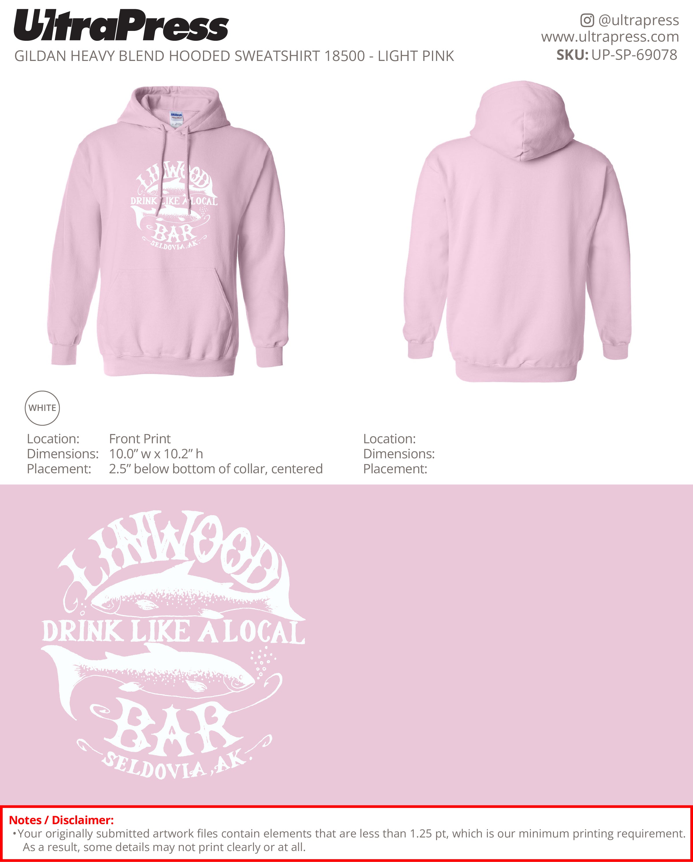 UP-SP-69078 Linwood Hoodies - Stephanie Blanchard 50 Min Qty (Bulk)
