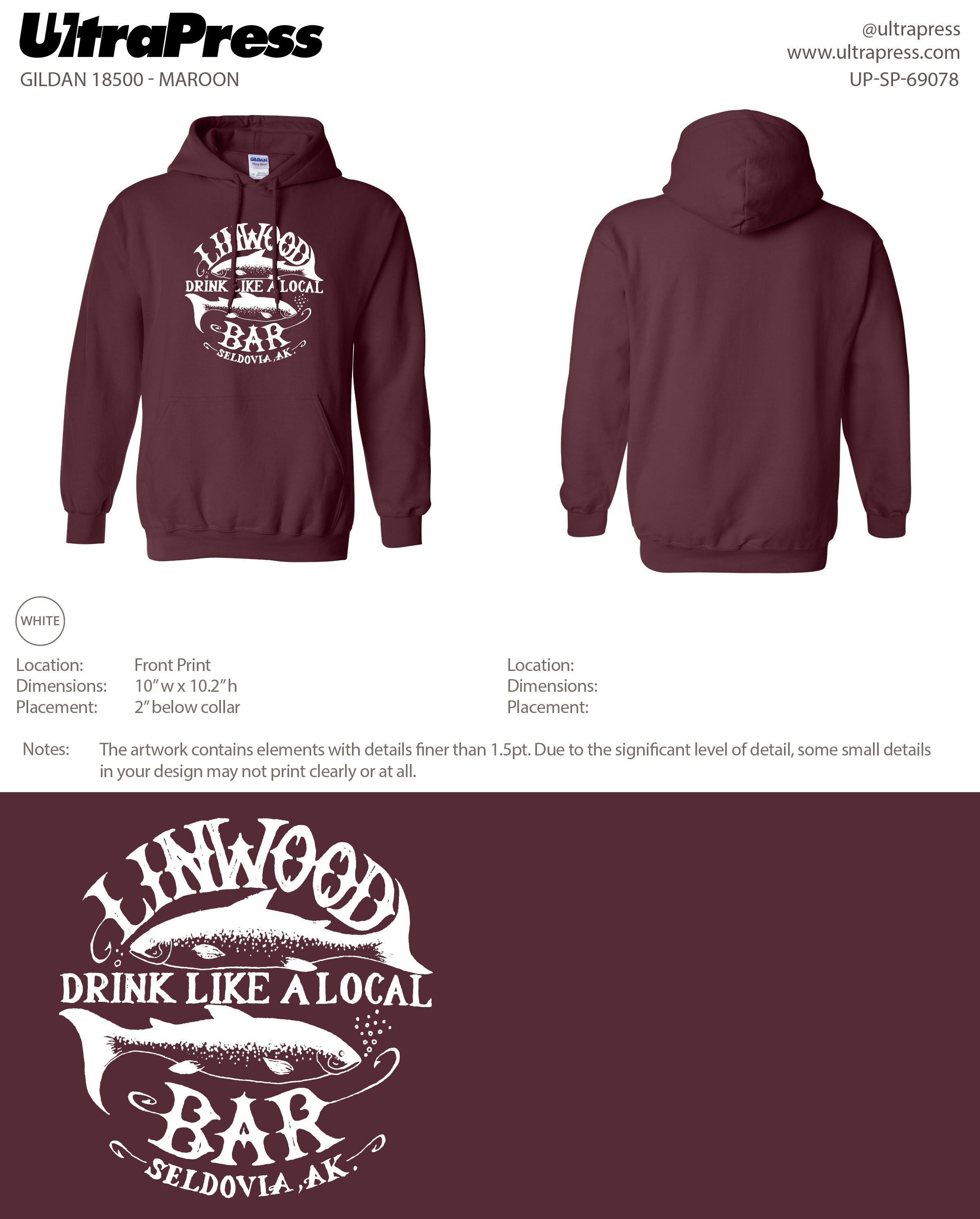 UP-SP-69078 Linwood Hoodies - Stephanie Blanchard 50 Min Qty (Bulk)