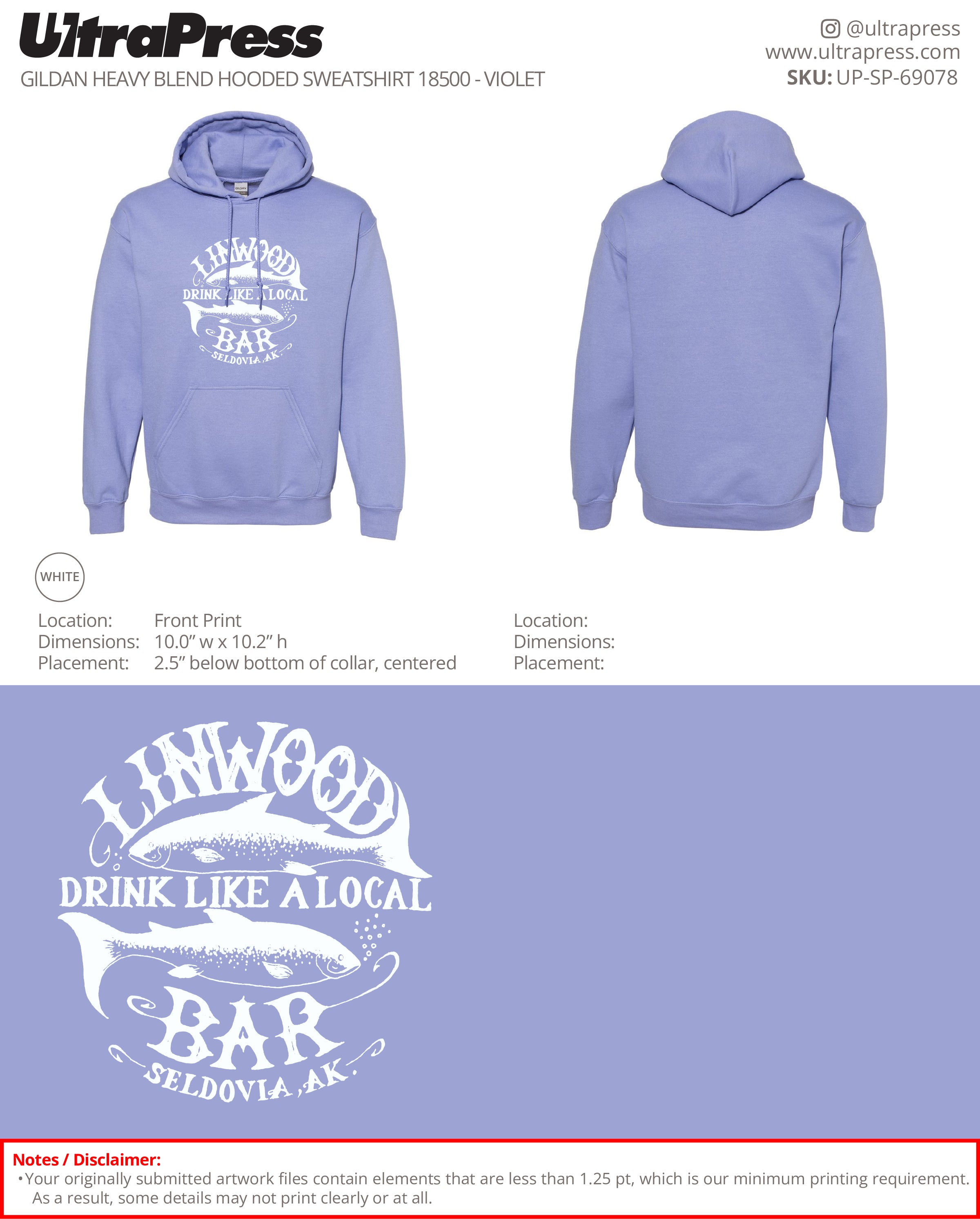 UP-SP-69078 Linwood Hoodies - Stephanie Blanchard 50 Min Qty (Bulk)