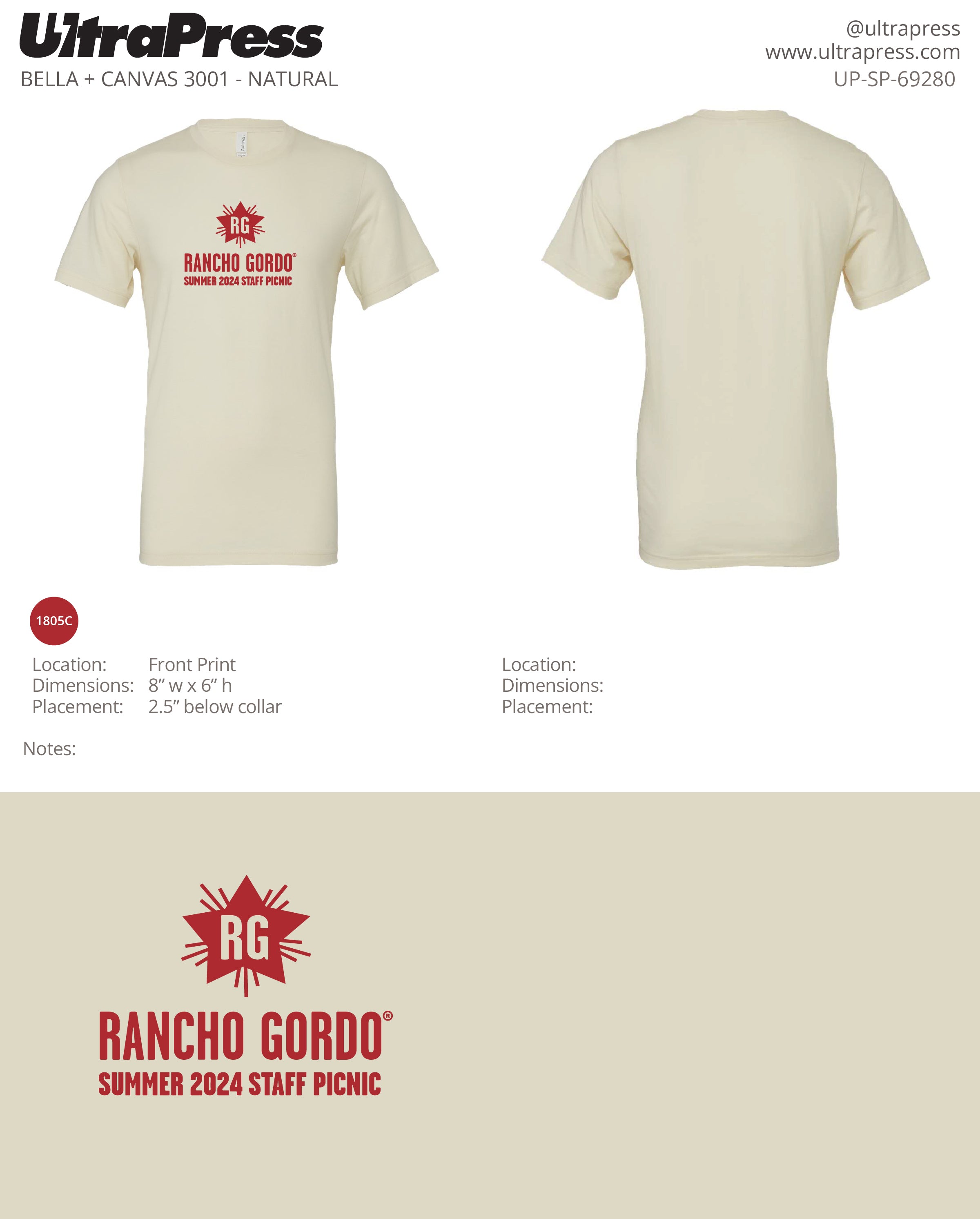 UP-SP-69280 Rancho Gordo Summer 2024 Staff Picnic - Nancy 24 Min Qty (Bulk)