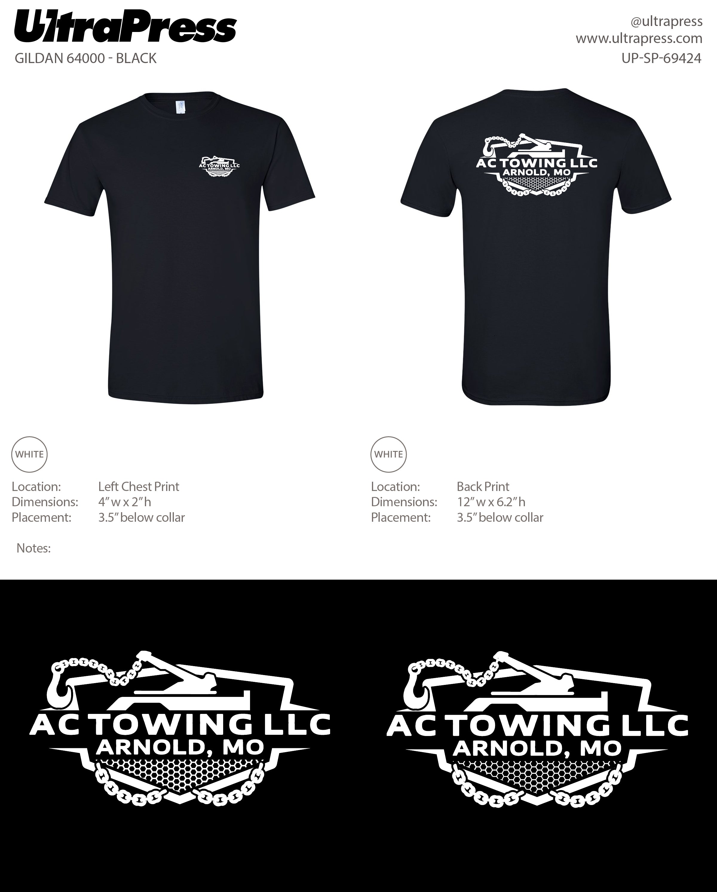 UP-SP-69424 AC Towing LLC Black - Asmir Catic 24 Min Qty (Bulk)