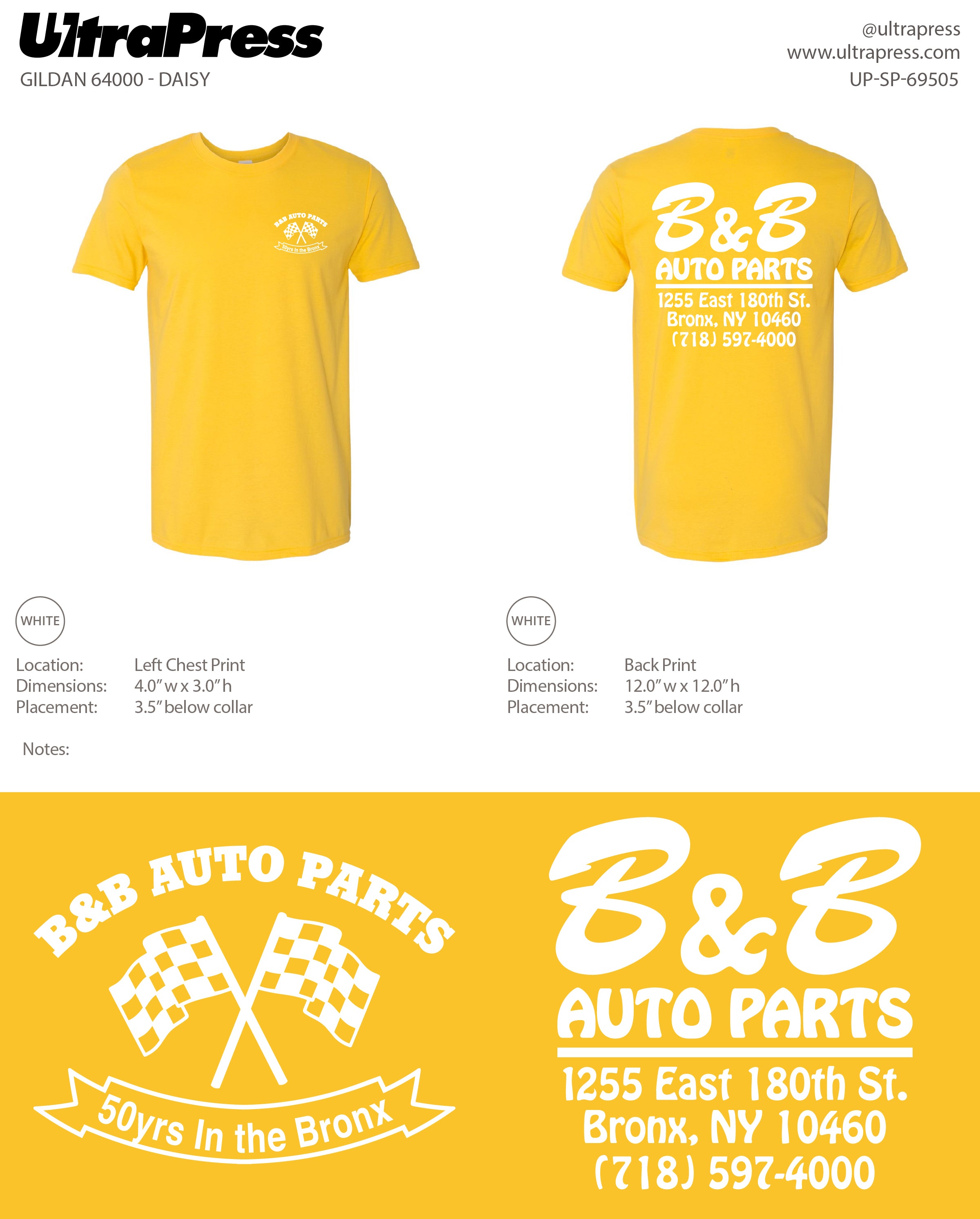 UP-SP-69505 B&B Auto Parts 100 Min Qty (Bulk)