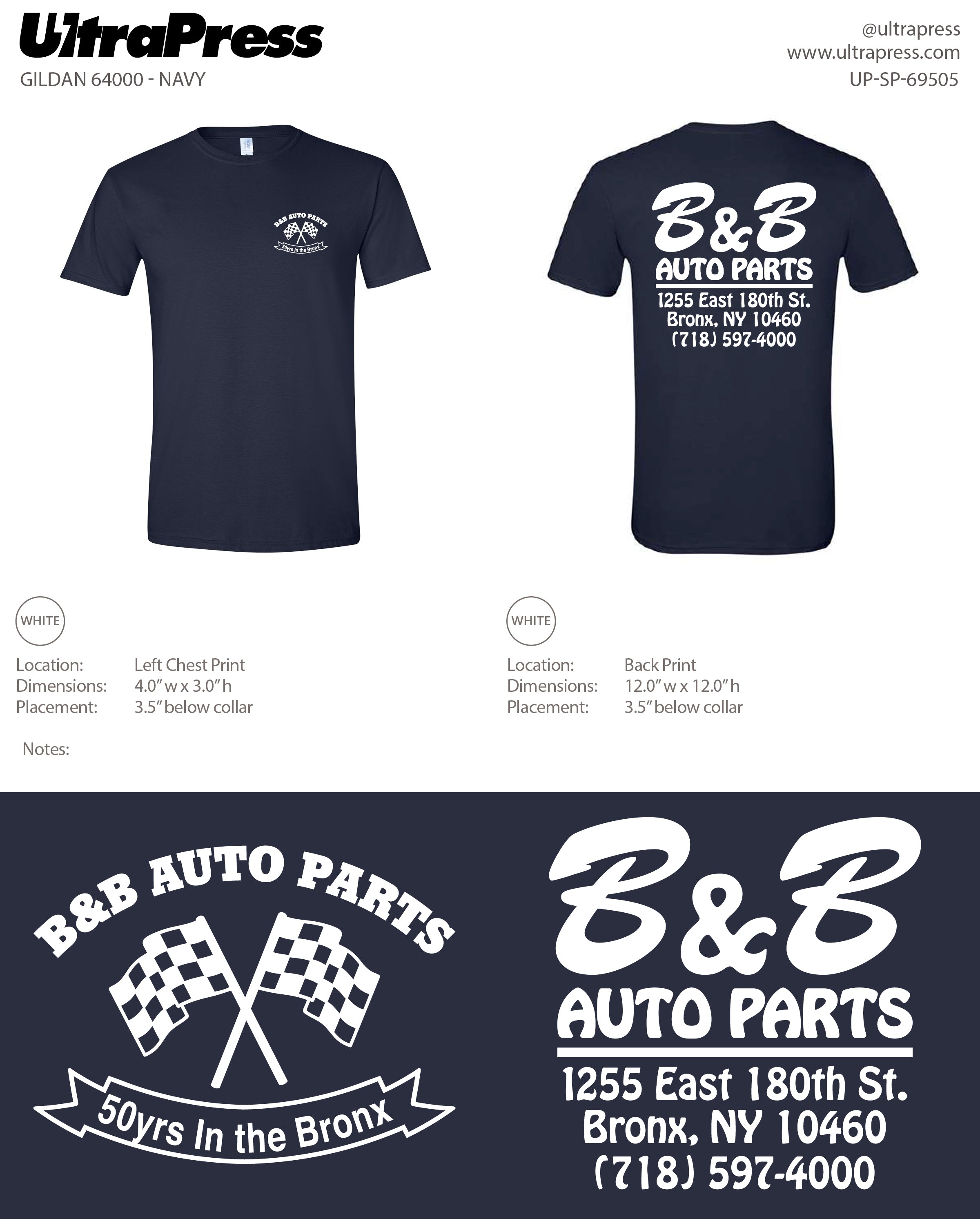 UP-SP-69505 B&B Auto Parts 100 Min Qty (Bulk)