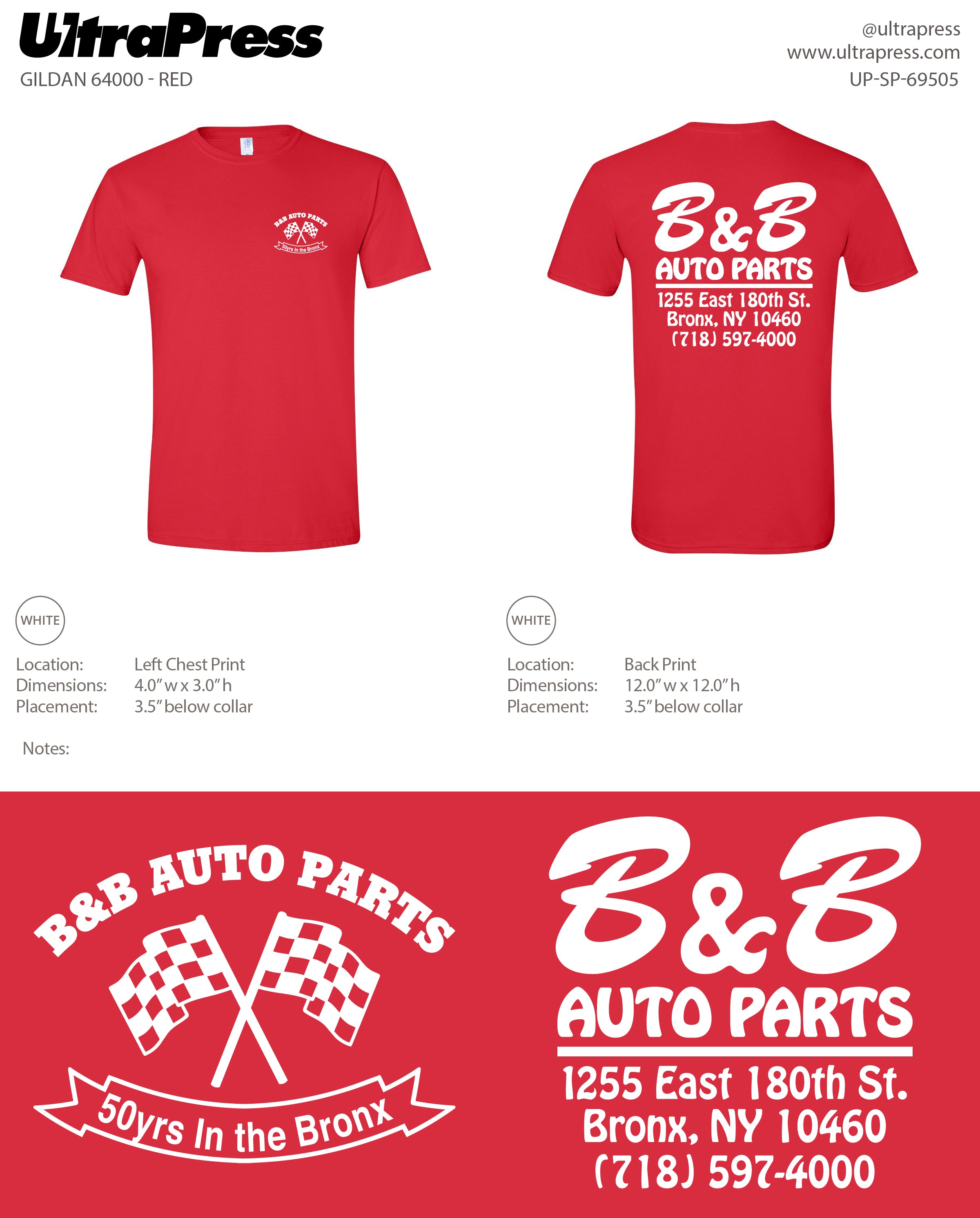 UP-SP-69505 B&B Auto Parts 100 Min Qty (Bulk)