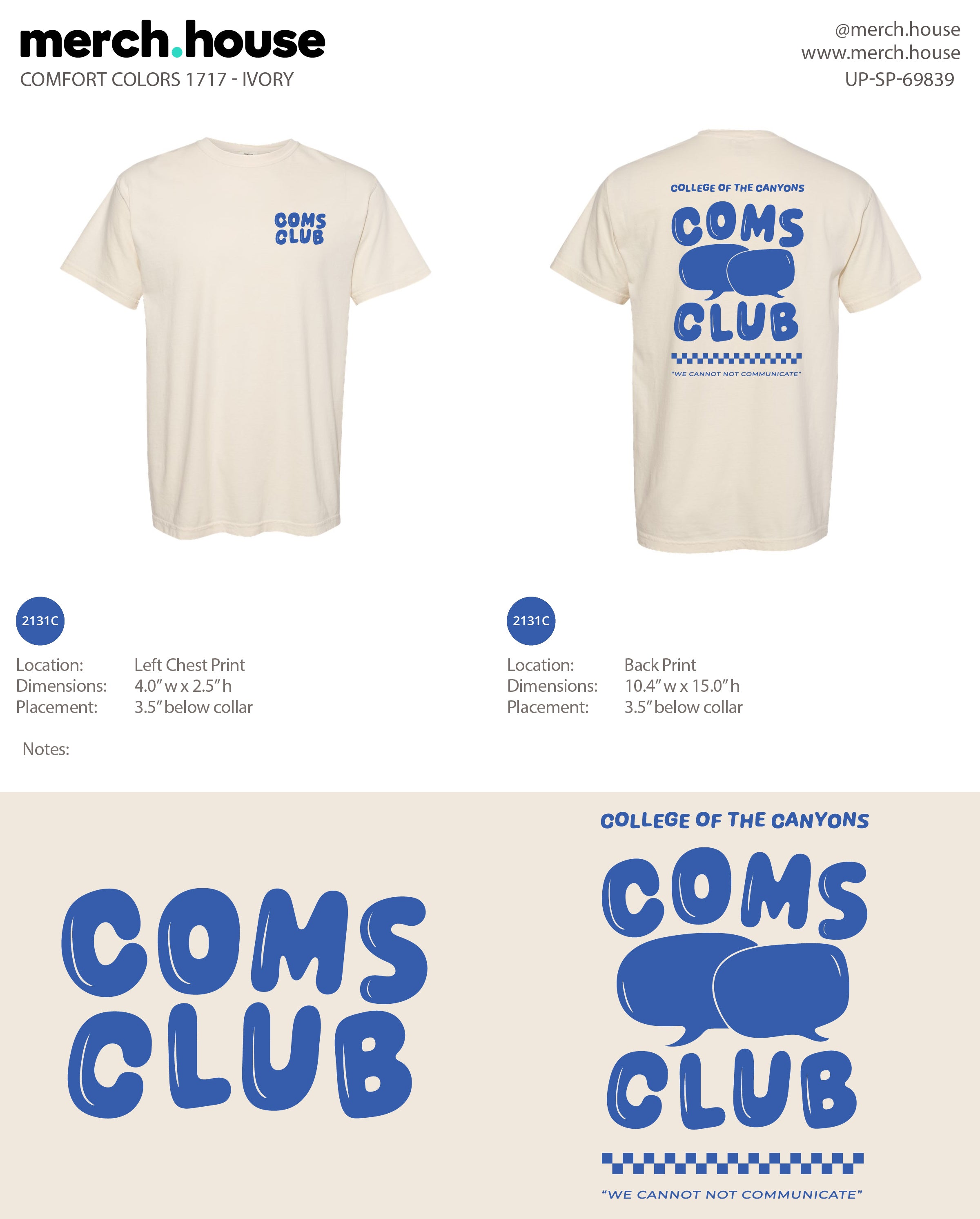 UP-SP-69839 College of Canyons - Phoebe Melikidse 100 Min Qty (Bulk)