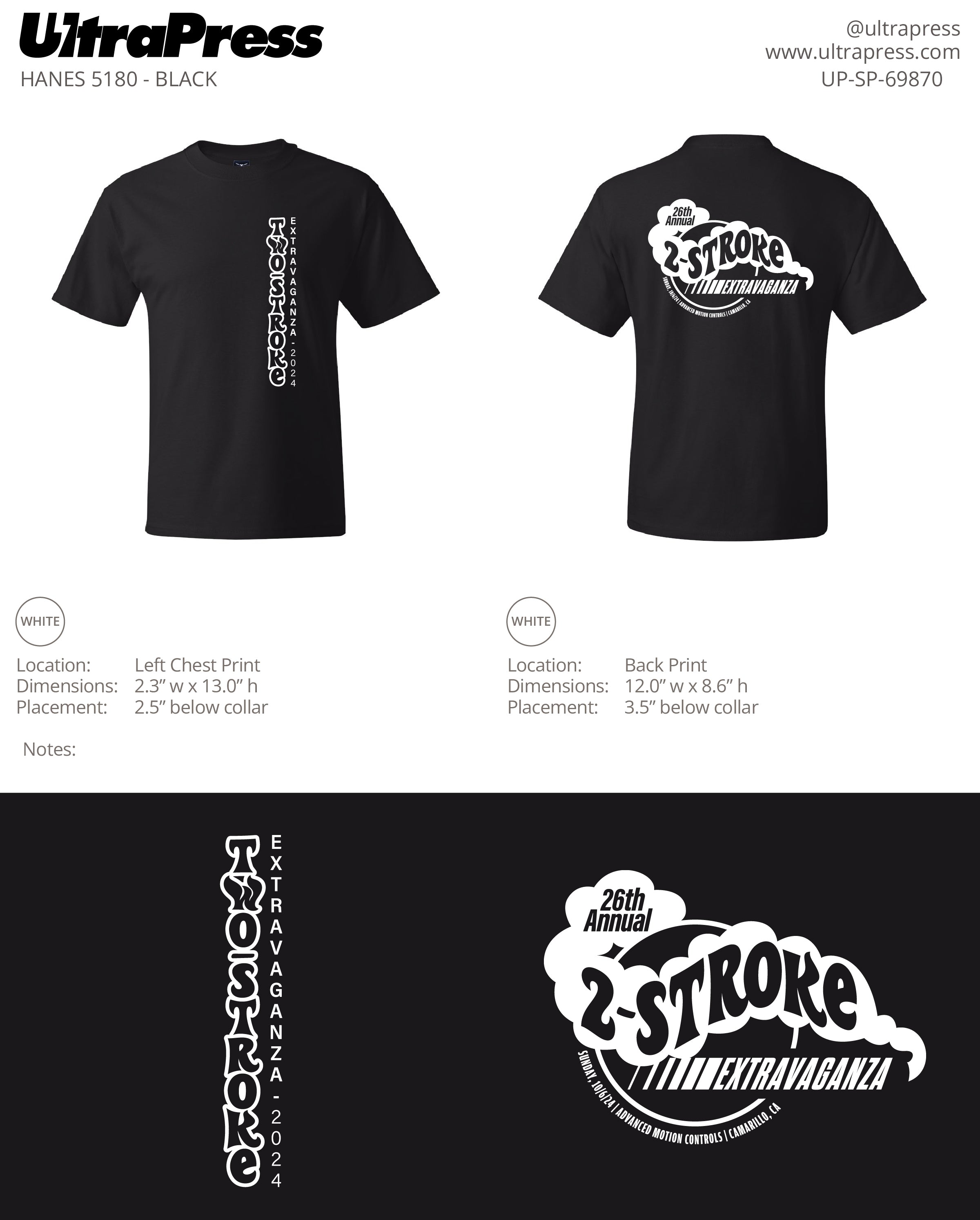 UP-SP-69870 Two Stroke Extravaganza 2024 T-Shirts - 144 Min Qty (Bulk)