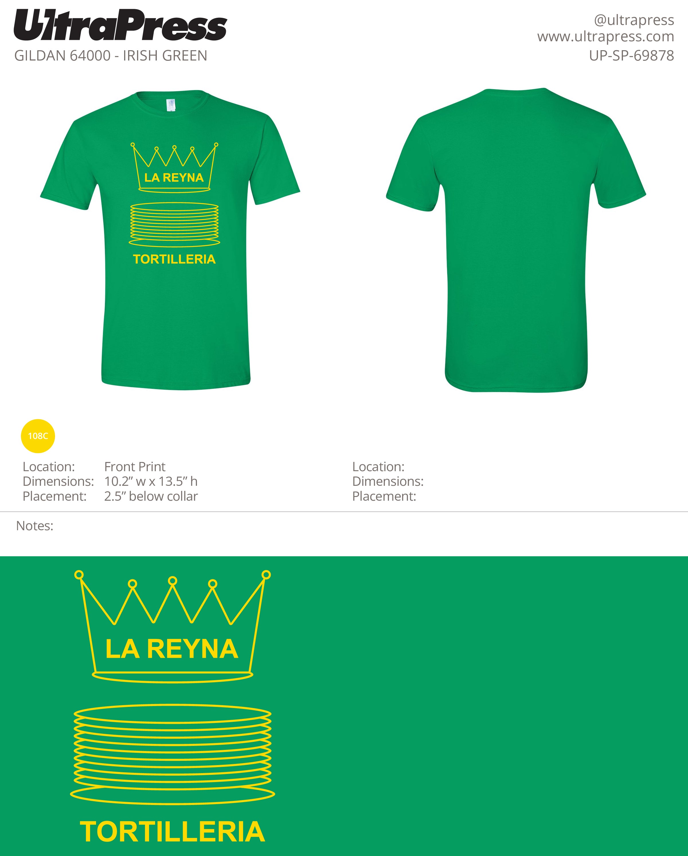 UP-SP-69878 La Reyna Tortilleria - Francine Guerrero 100 Min Qty (Bulk)