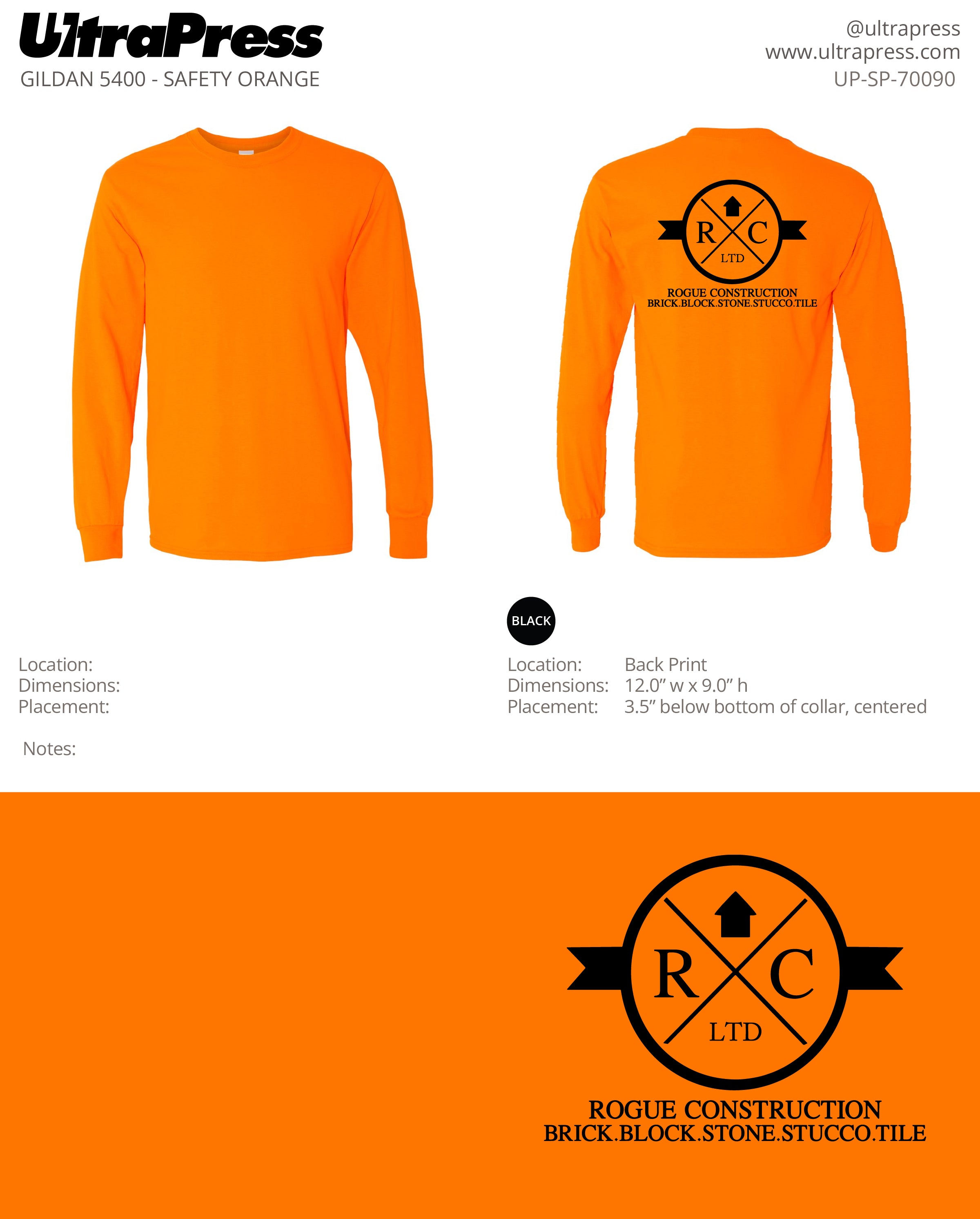 UP-SP-70090 Rogue Construction Long Sleeve - Brad Baxter 100-Pieces (Bulk)
