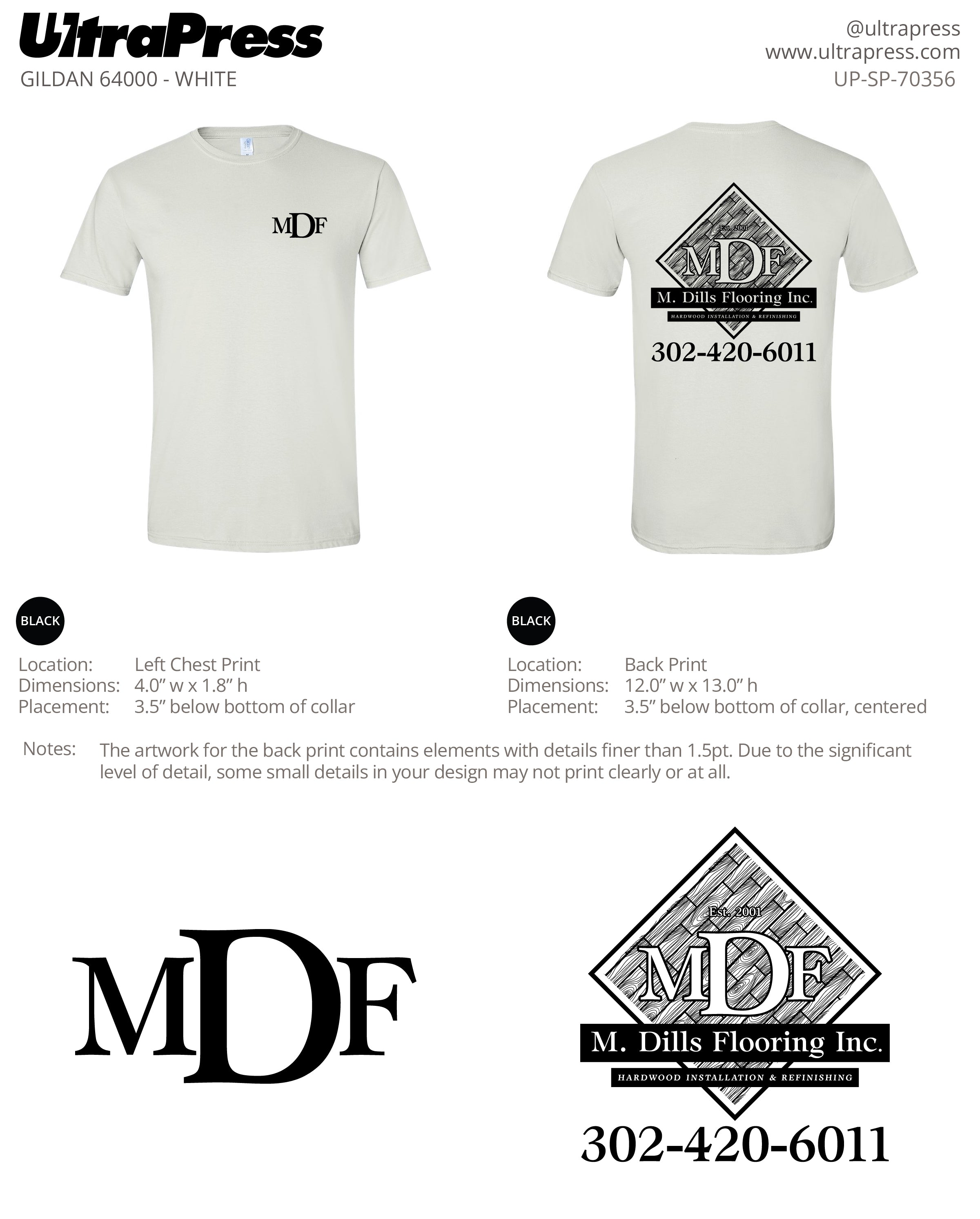 UP-SP-70356 MDF (Black Ink) - Michael Dills 100 Pieces Package (Bulk)