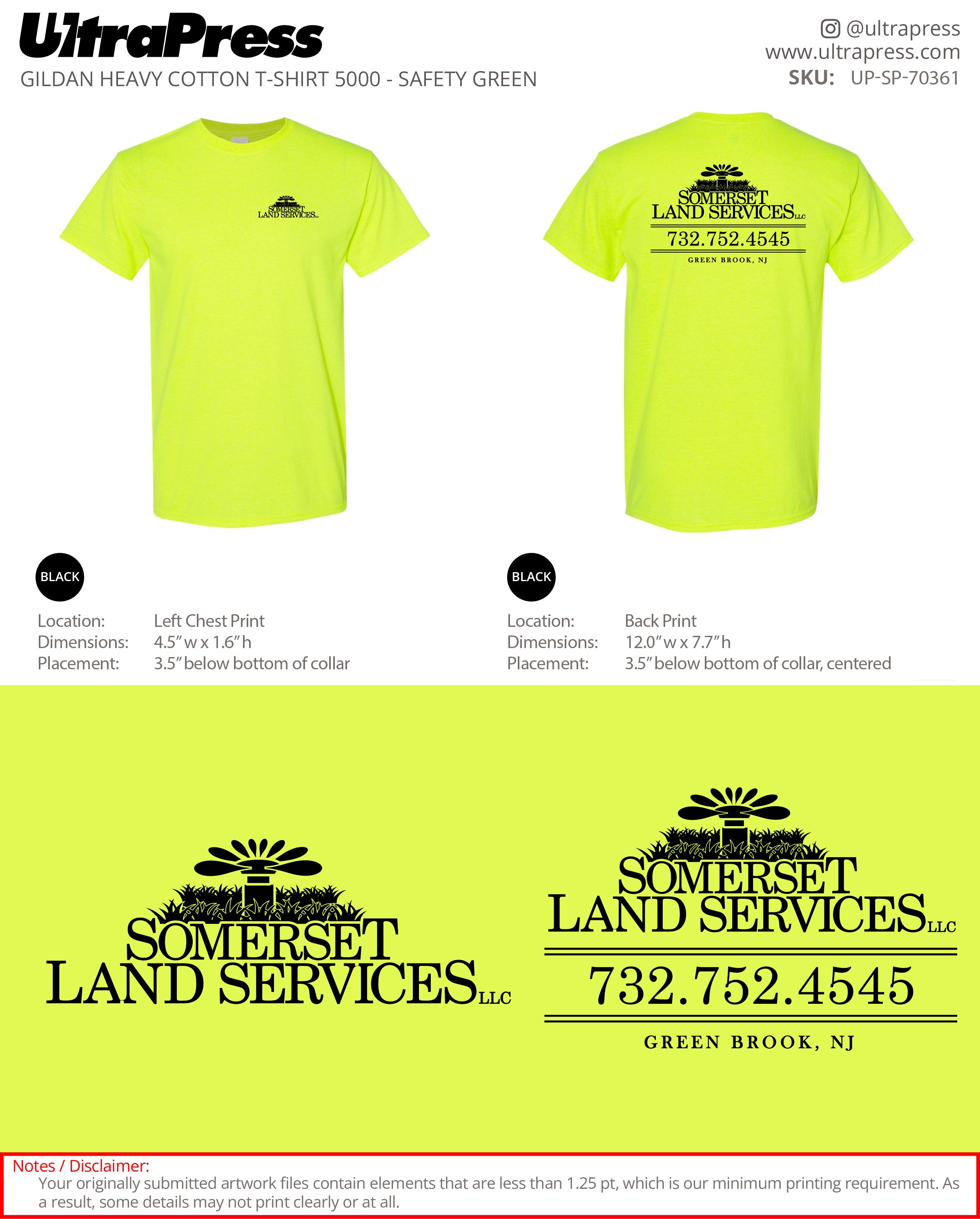 UP-SP-70361 Somerset Land Services (BLACK INK) - Joseph Giardina 24 min Qty ( Bulk)