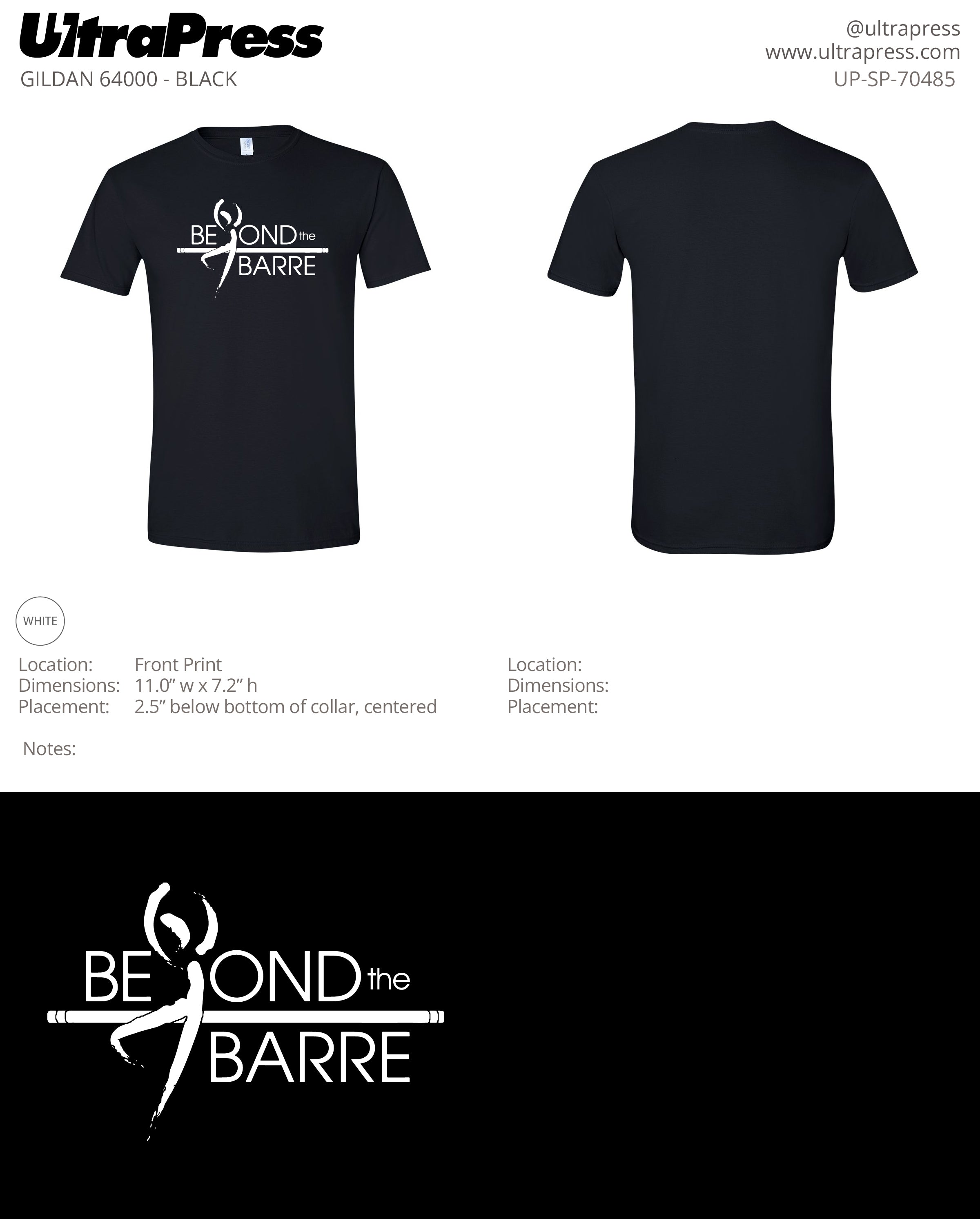 UP-SP-70485 Beyond The Barre Black -  Emily Broski 100 Pieces Package (Bulk)