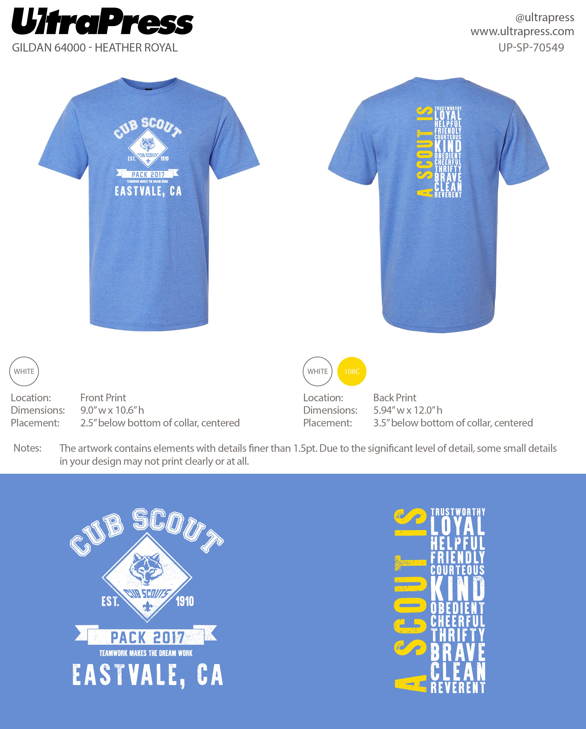 UP-SP-70549 Eastvale Pack 2017 - Cub Scout 100-Piece Package (Bulk)