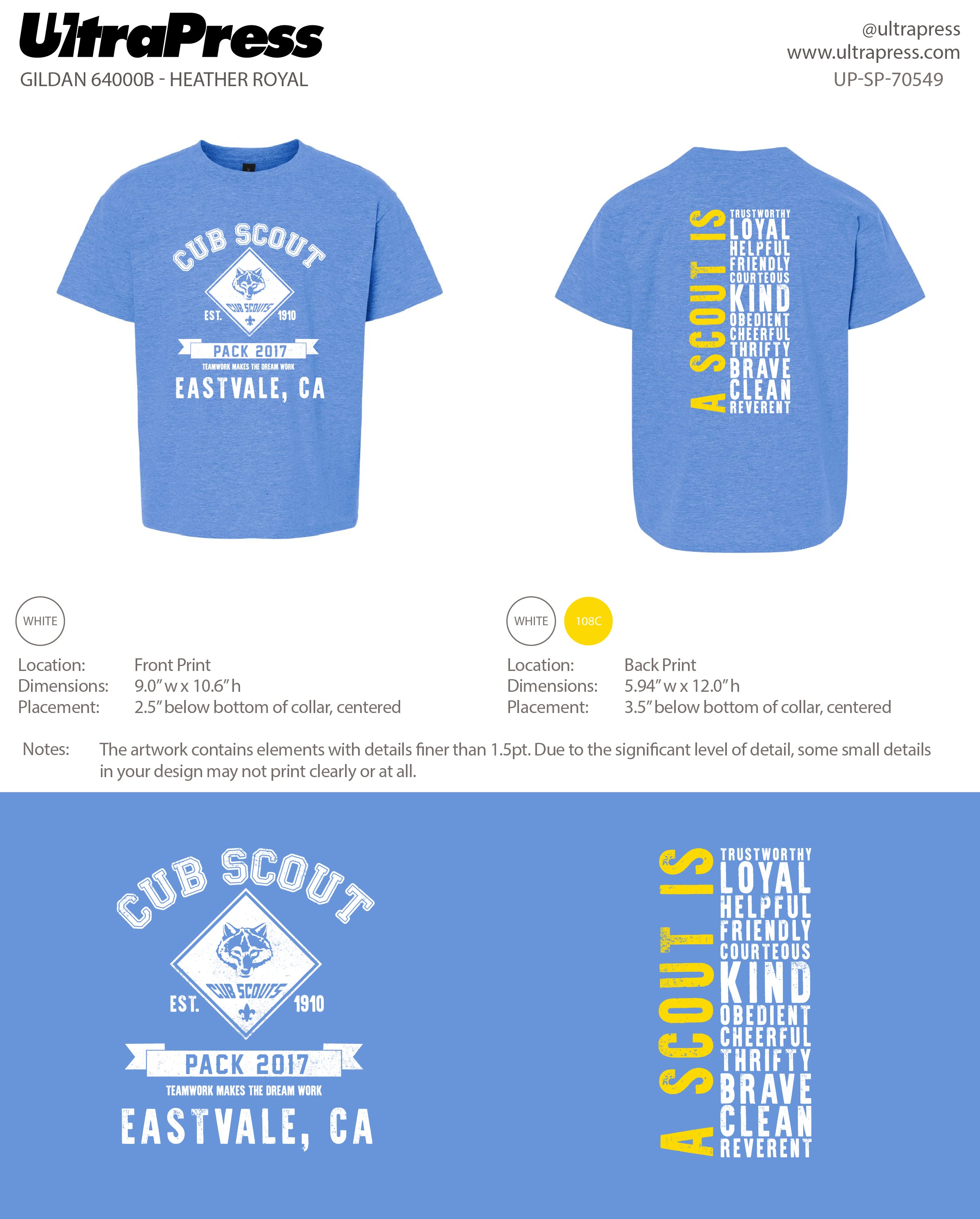 UP-SP-70549 Eastvale Pack 2017 - Cub Scout 100-Piece Package (Bulk)