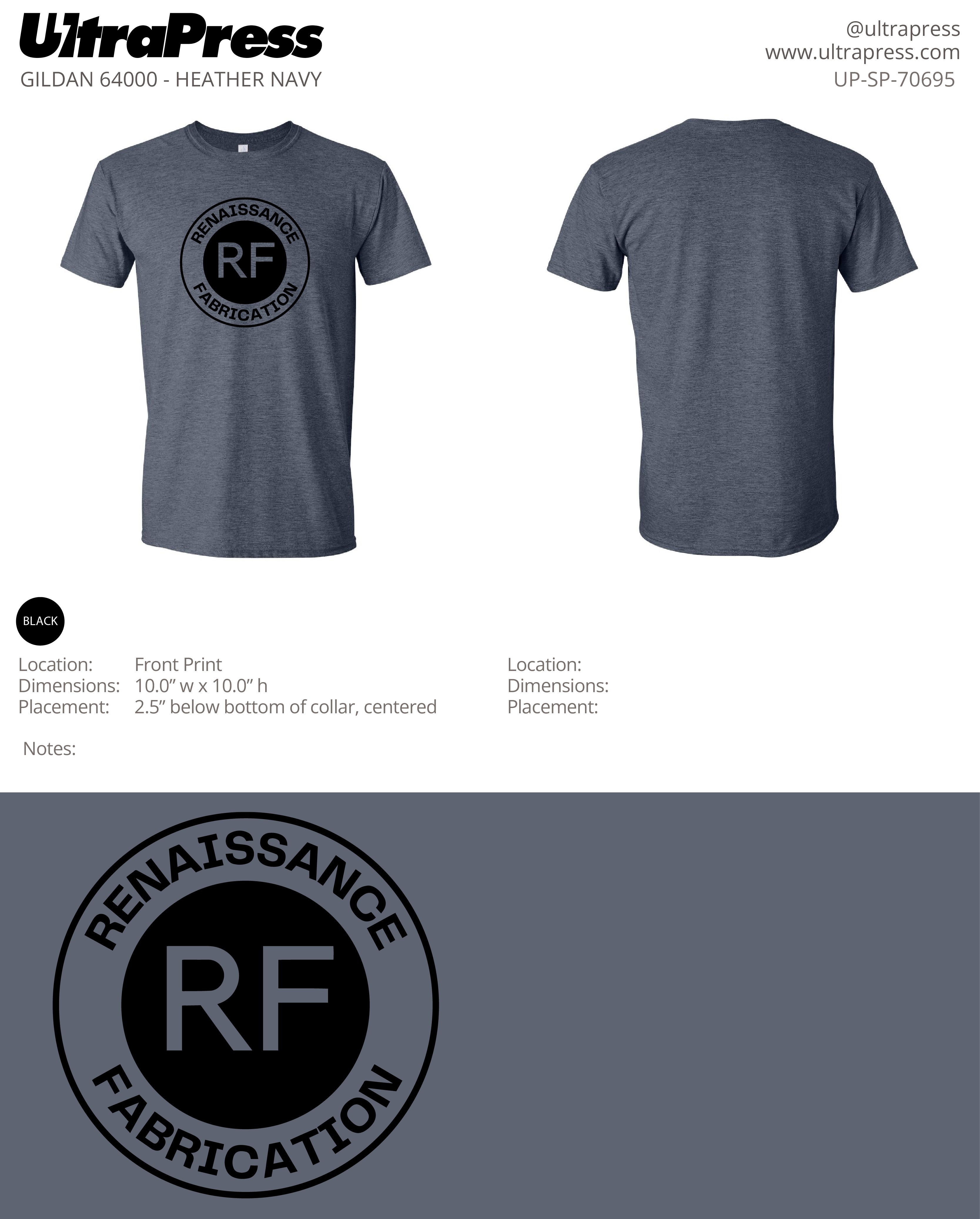 UP-SP-70695 Renaissance Fabrication Round Logo - Robyn Bates 100 Min Qty (Bulk)