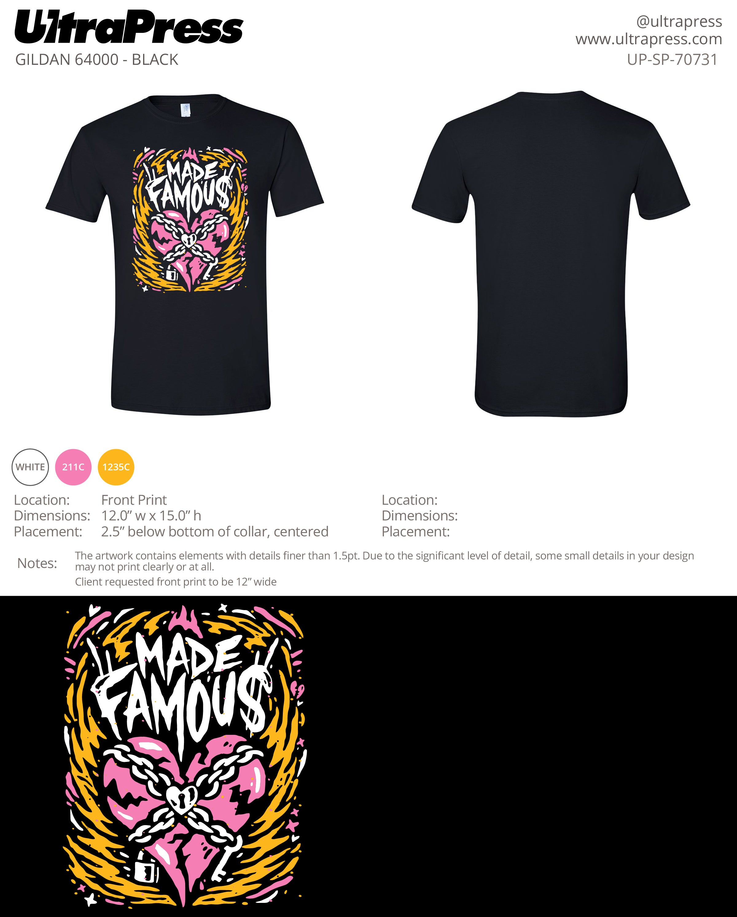 UP-SP-70731 Made Famous Design 1 - Joshua Rapala 100 Pieces Package (Bulk)