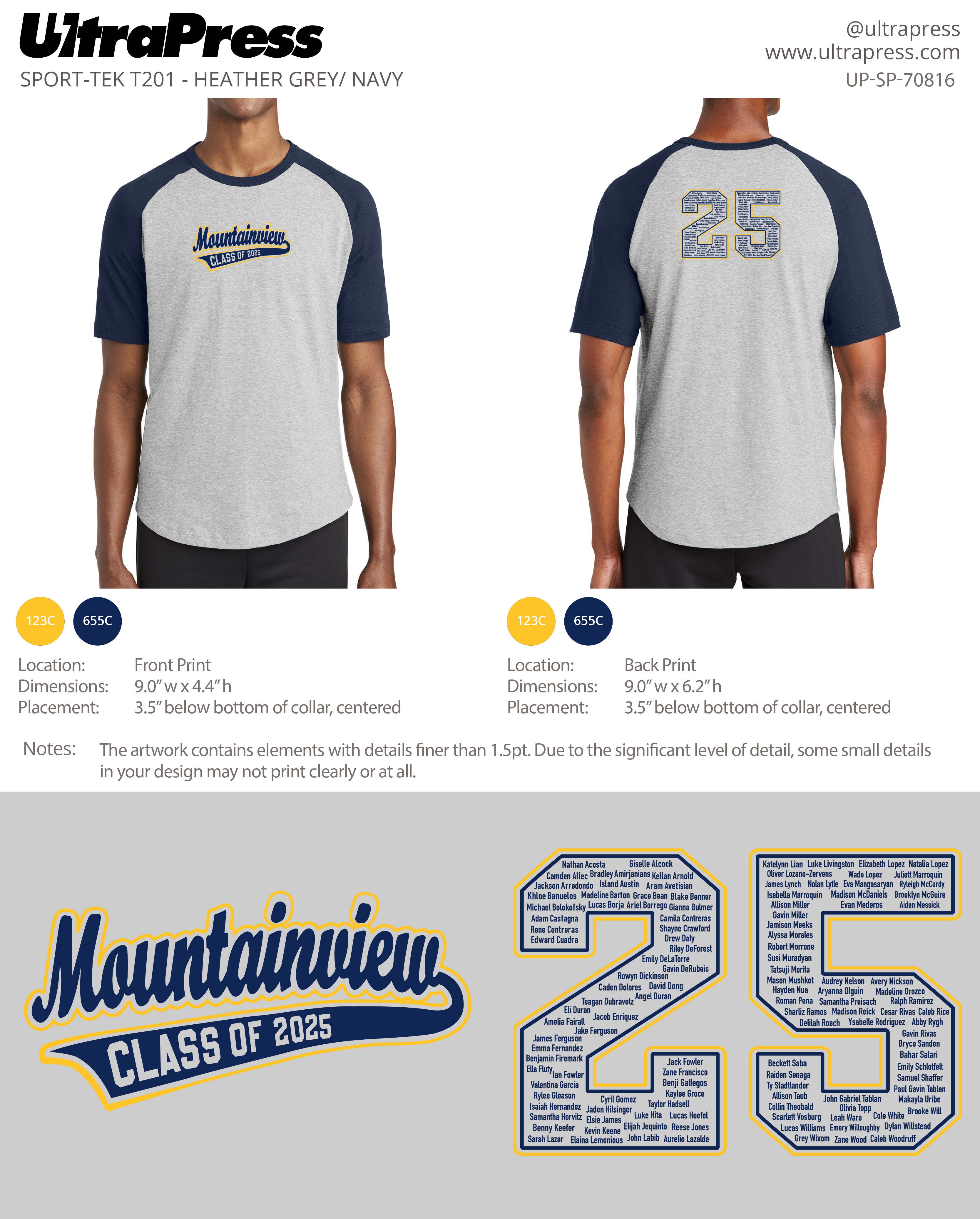 UP-SP-70816 Mountainview 6th Grade Class Tee 144 Min Qty (Bulk)