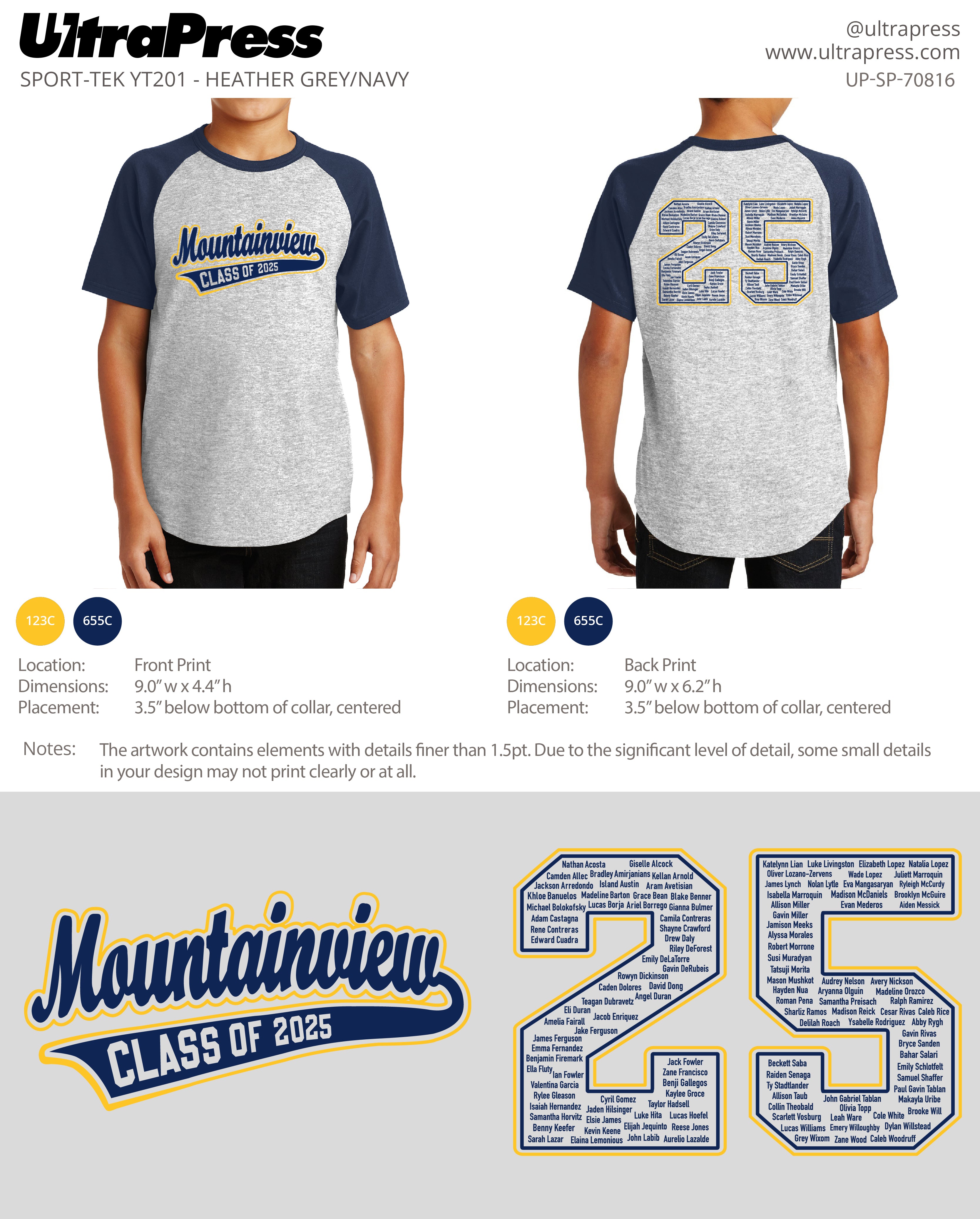 UP-SP-70816 Mountainview 6th Grade Class Tee 144 Min Qty (Bulk)