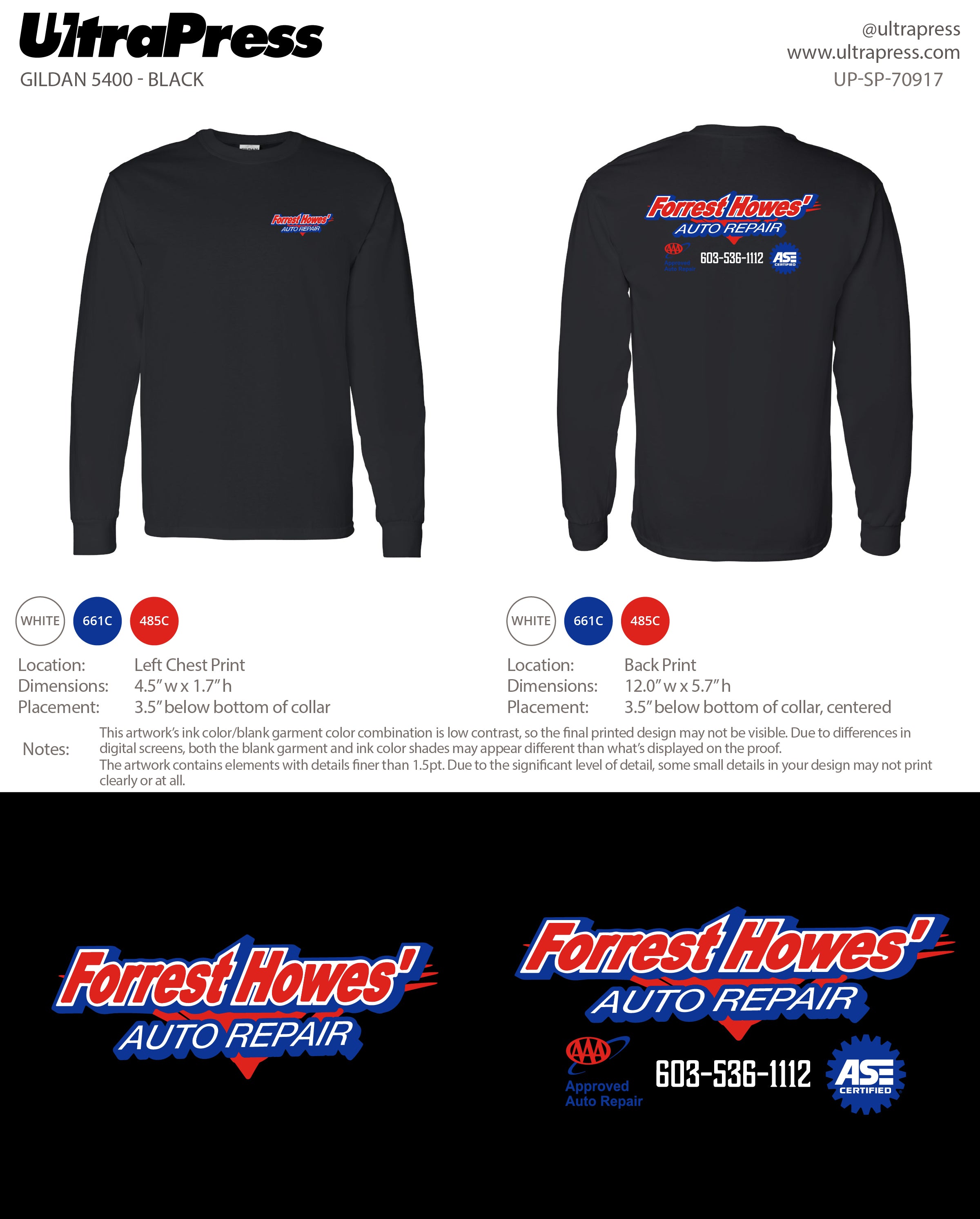 UP-SP-70917 Forrest Howes Auto Tall Tees and LS - 24 Min Qty (Bulk)