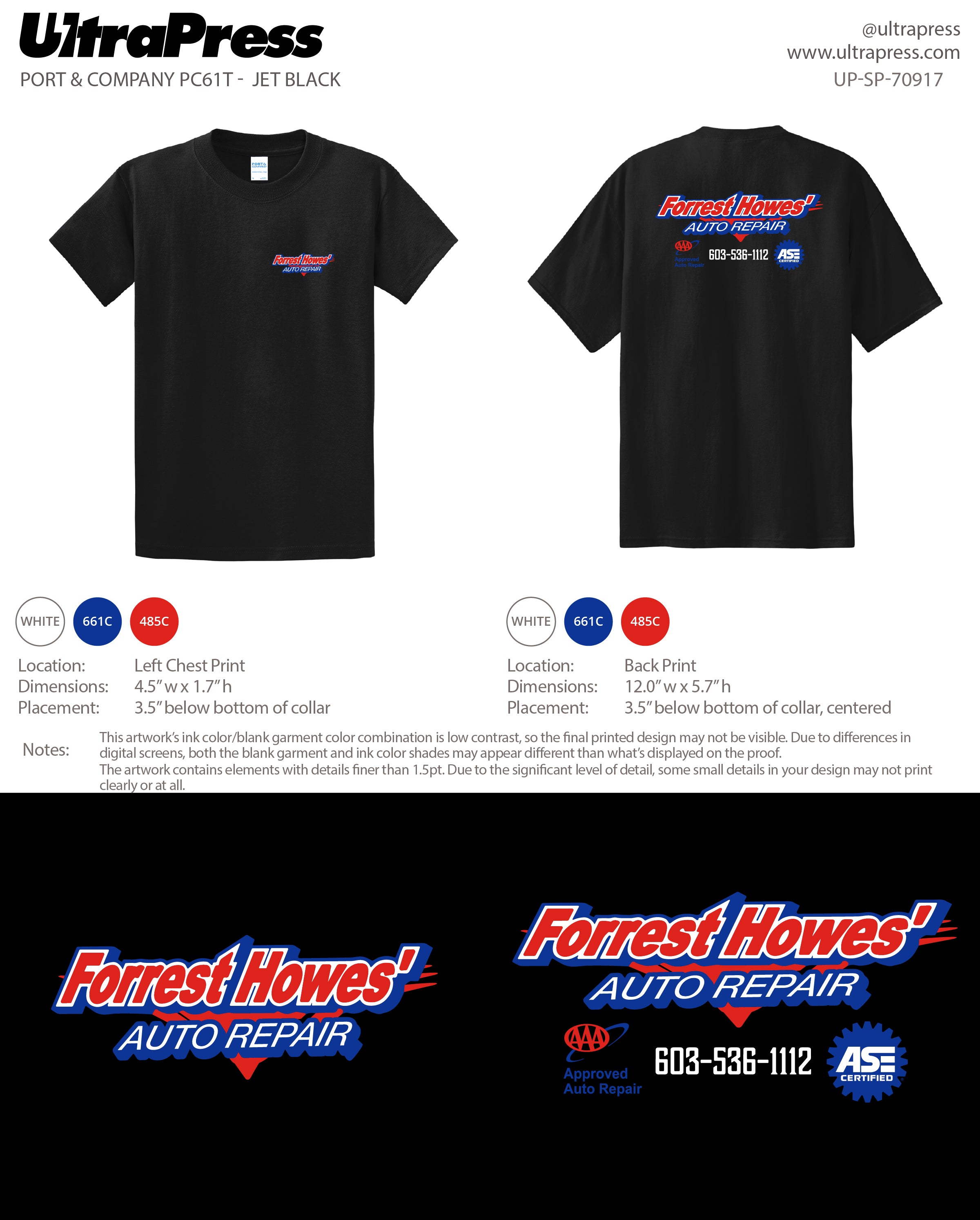 UP-SP-70917 Forrest Howes Auto Tall Tees and LS - 24 Min Qty (Bulk)