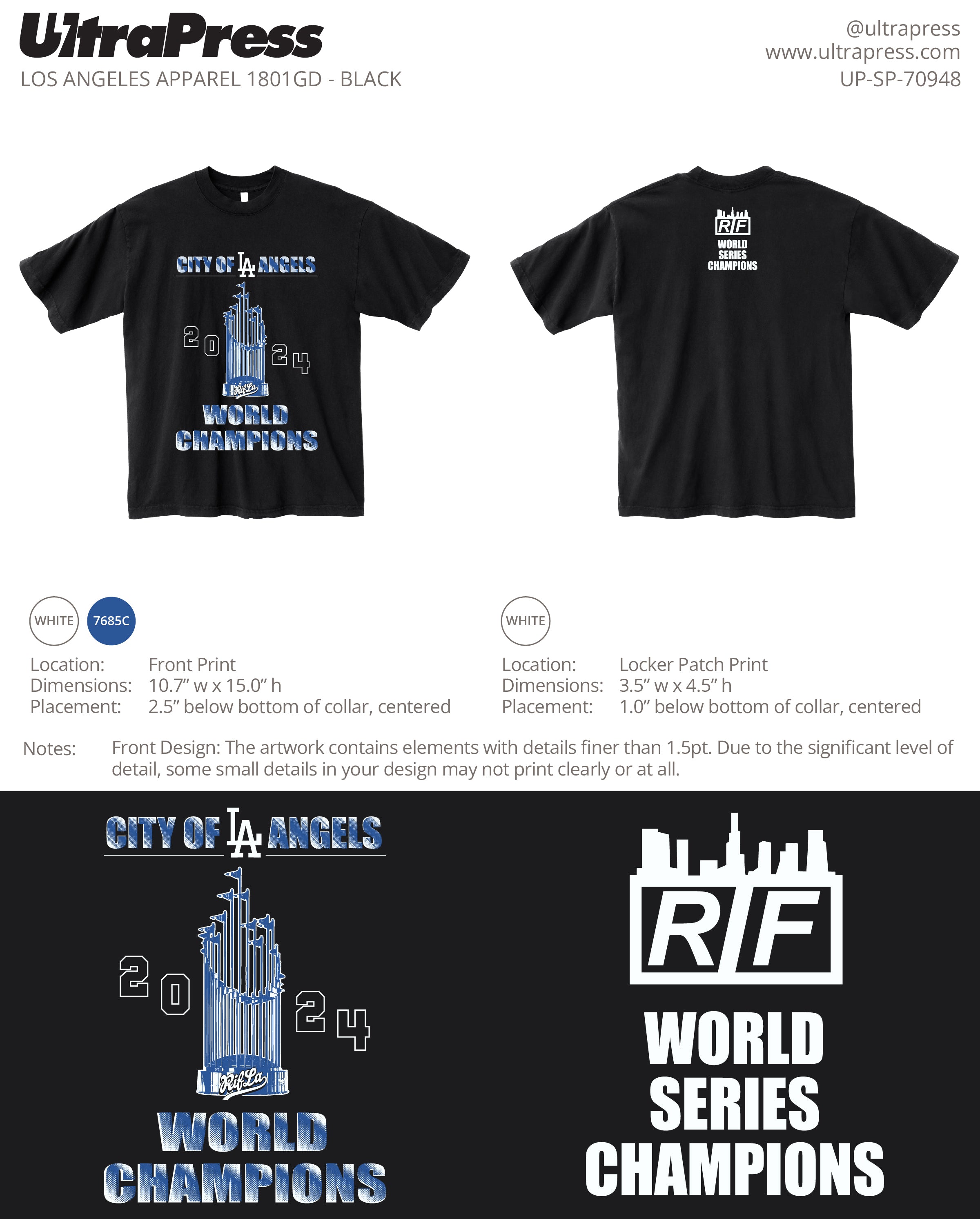 UP-SP-70948 RIF Dodgers World Champs 72 Min Qty  (Bulk - PRINT ONLY)