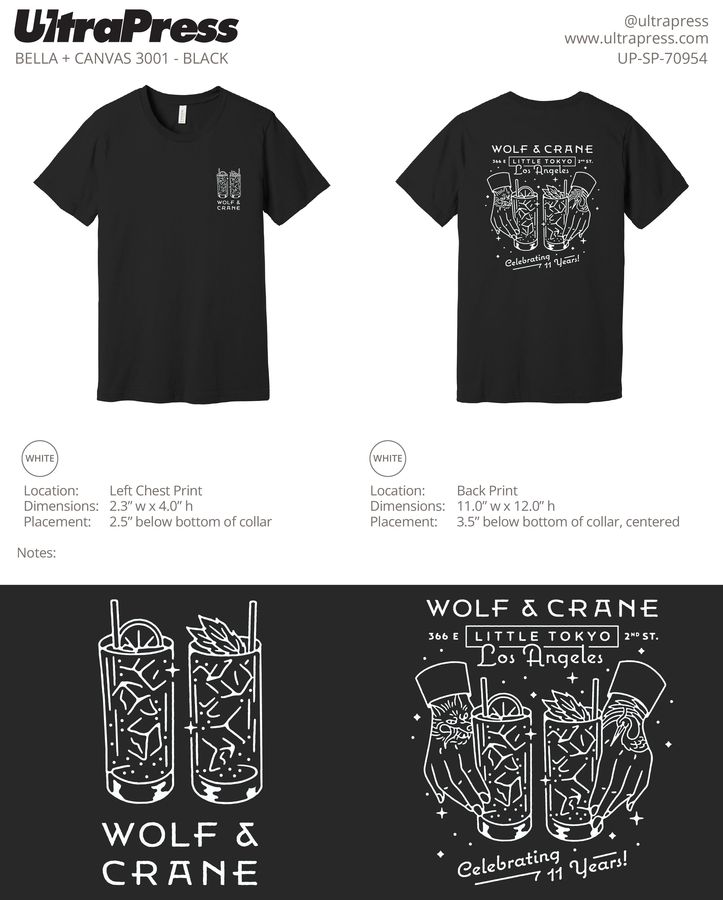 UP-SP-70954 Wolf & Crane 11th Anniversary Shirts - Michael Francesconi 72 Min Qty (Bulk)