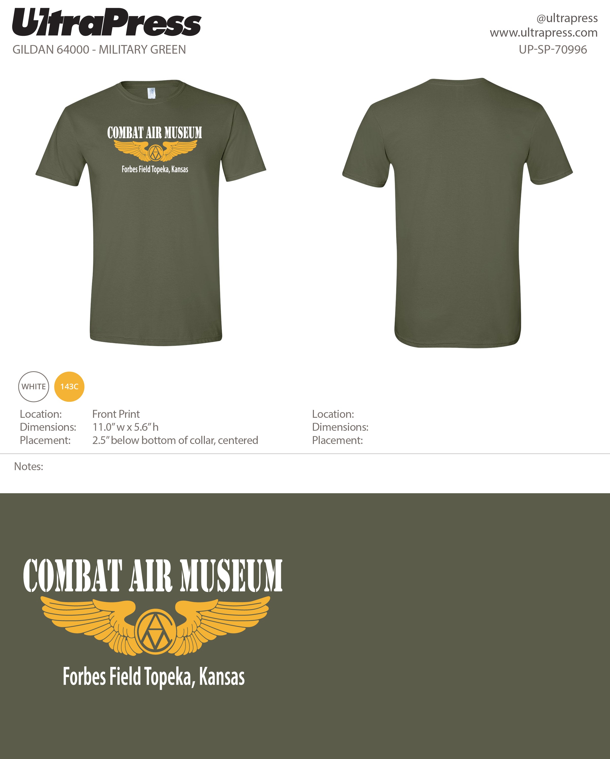 UP-SP-70996 Combat Air Museum Wing - Gene Howerter 100 Min Qty (Bulk)