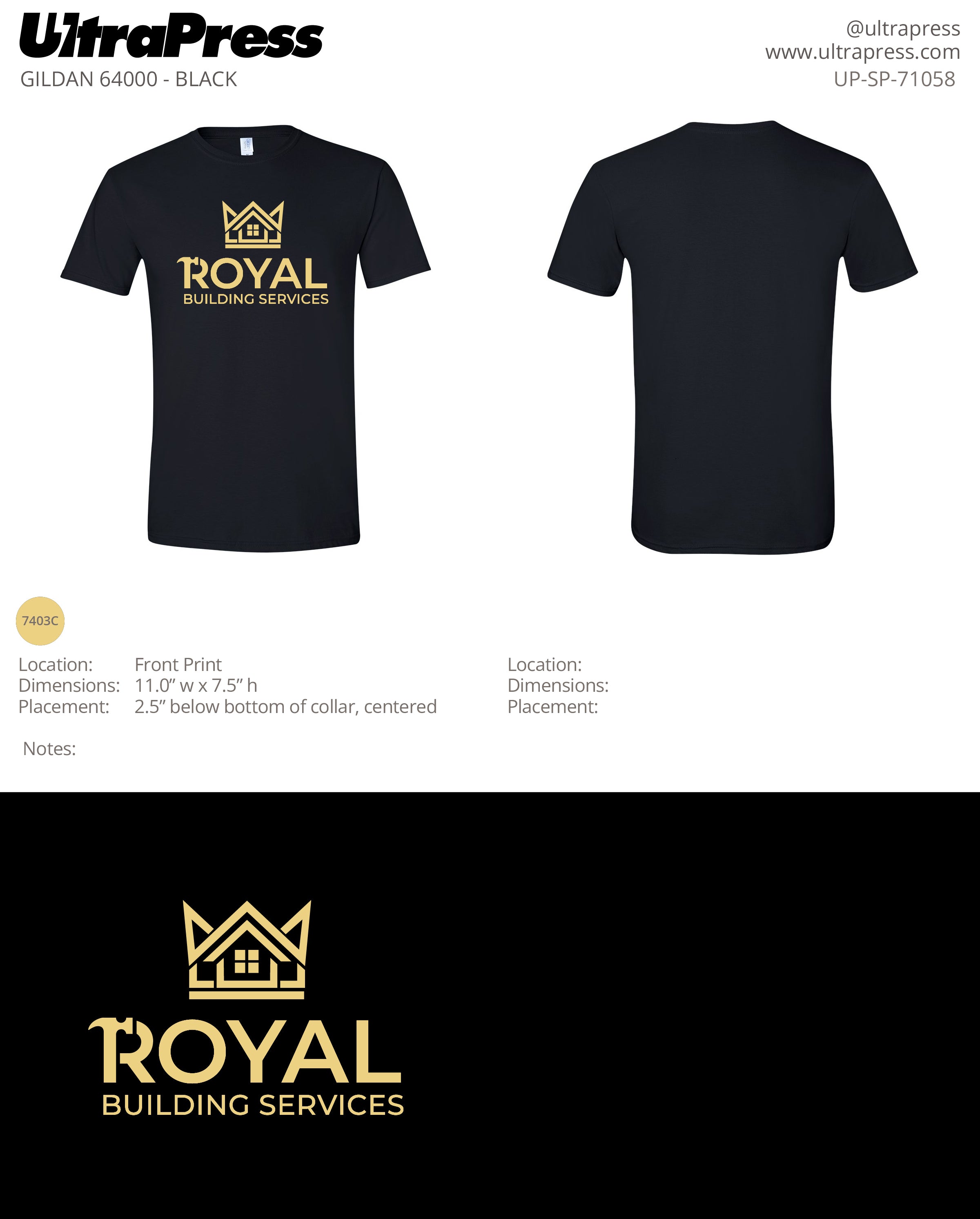 UP-SP-71058 Royal Building Services Black Shirt - Jorge Santiago 100 Pieces Package (Bulk)