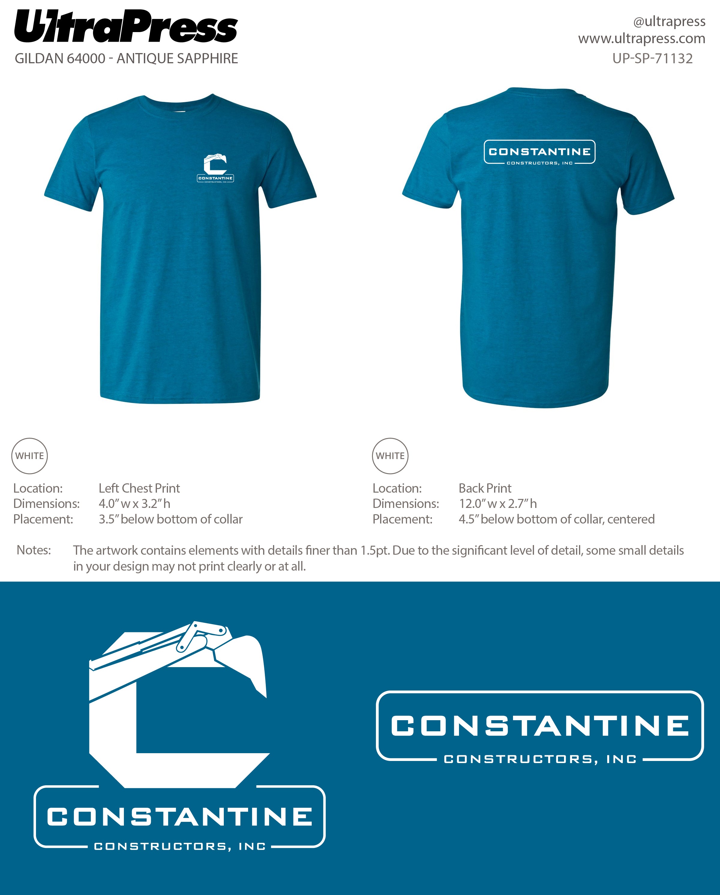 UP-SP-71132 Constantine Constructors Inc - Cody Vollmer 100 Pieces Package (Bulk)