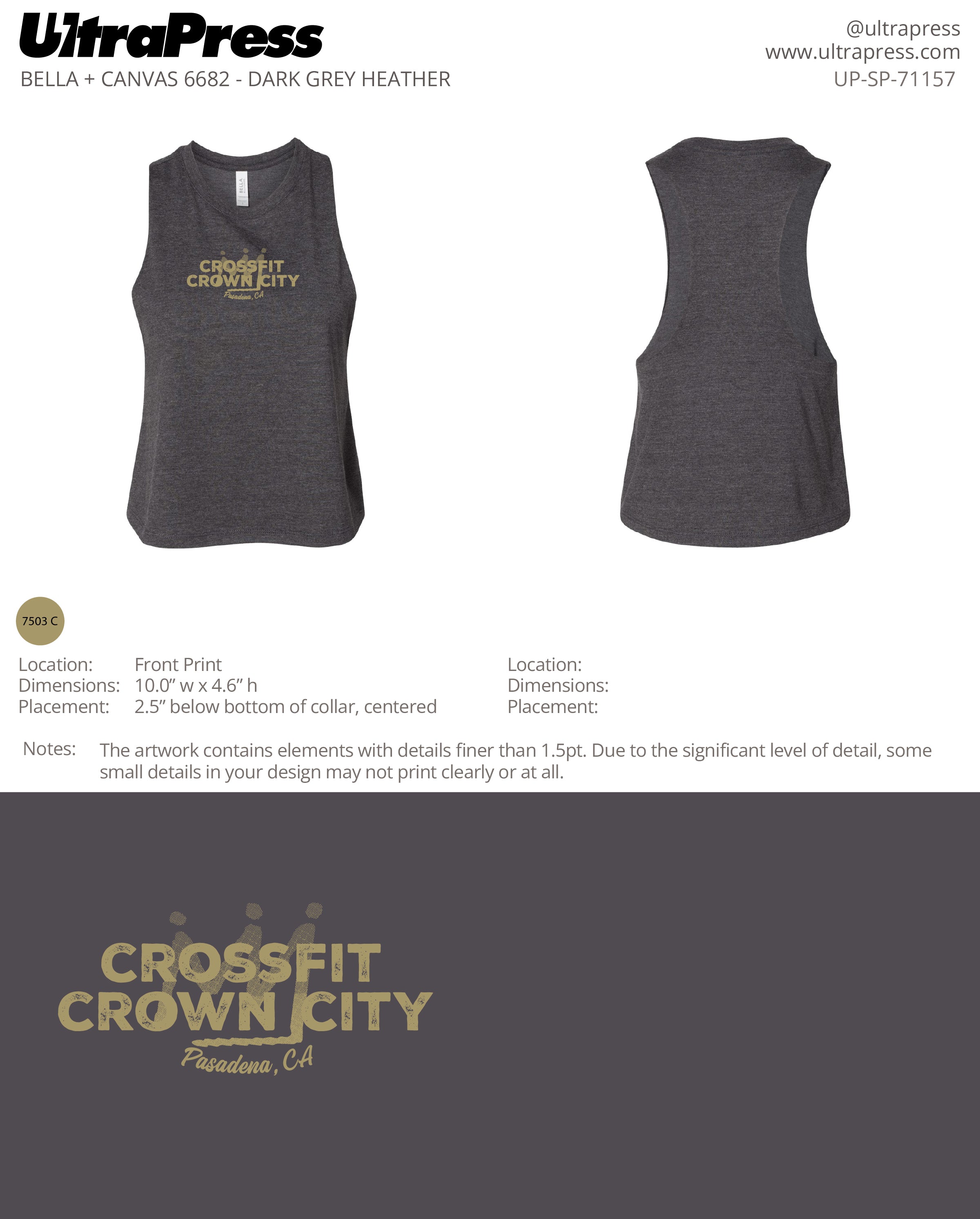 UP-SP-71157 Crossfit Crown City Racer Green Ink - Adam Ridley 24 Min Qty (Bulk)