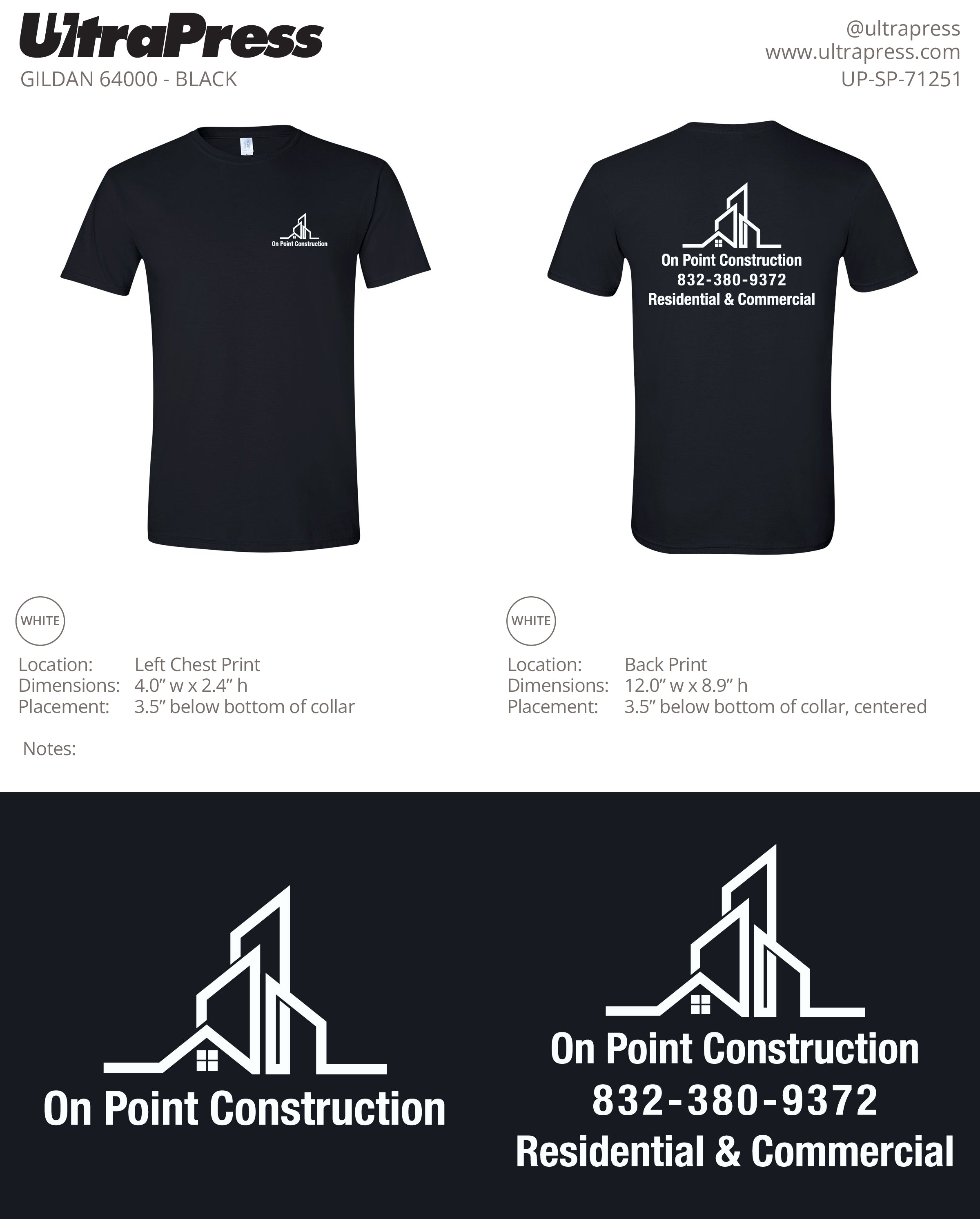 UP-SP-71251 On Point Construction - Edwin Lopez 100 Min Qty (Bulk)