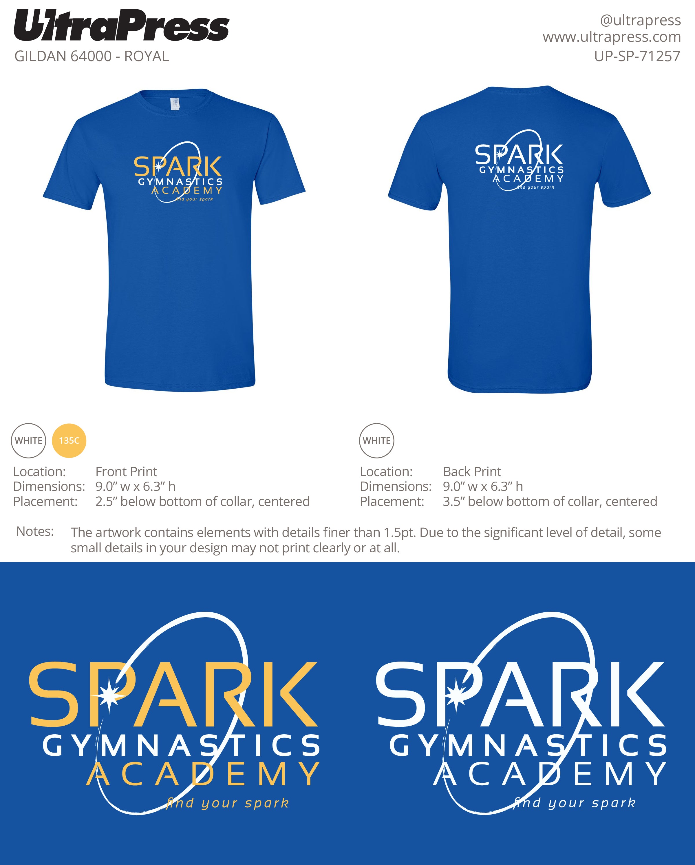 UP-SP-71257 Spark Gymnastics Academy - Lora Pineda 100 Pieces Package (Bulk)