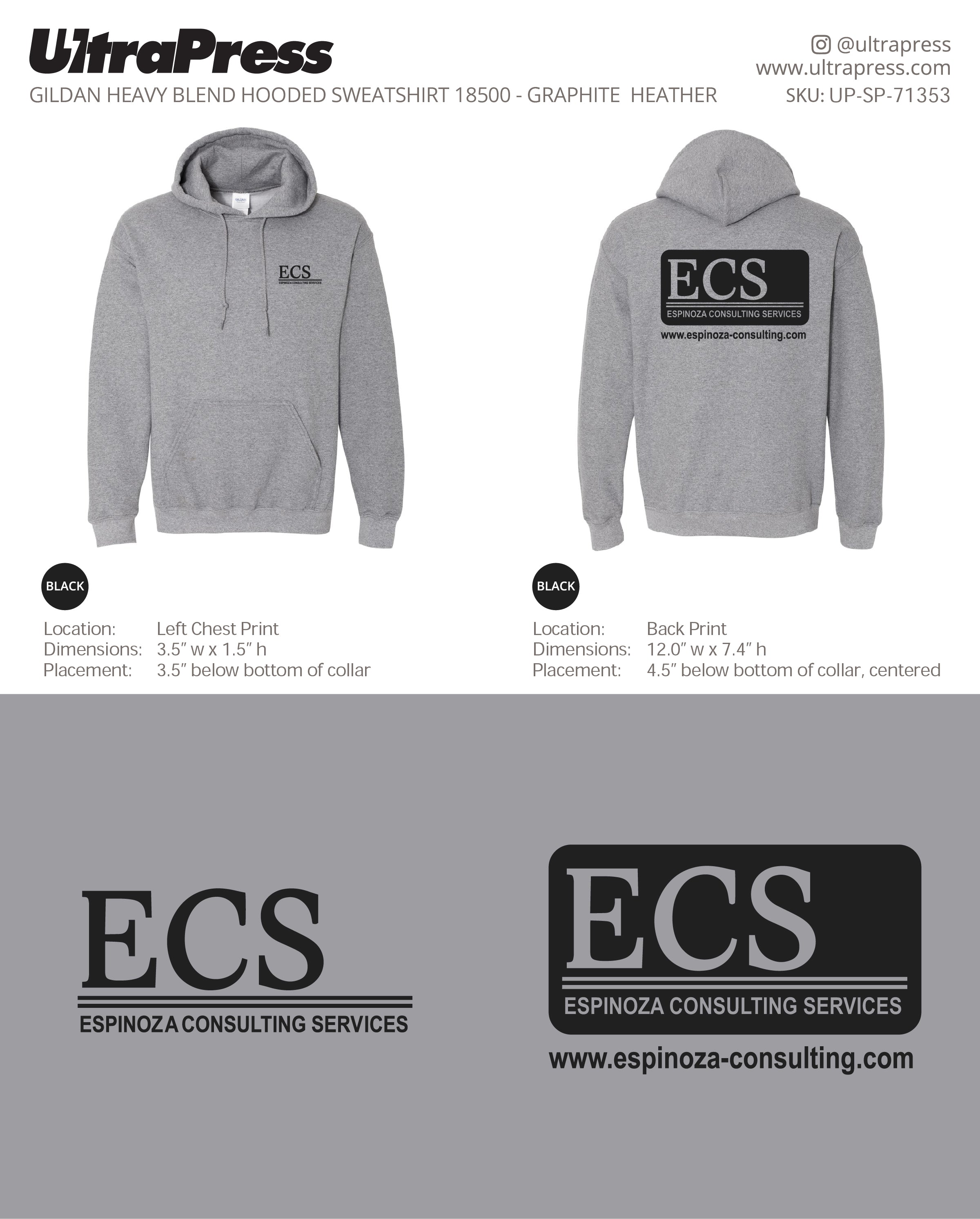 UP-SP-71353 ECS Logo (Hoodies)- Dee Espinoza 50 Min Qty (Bulk)