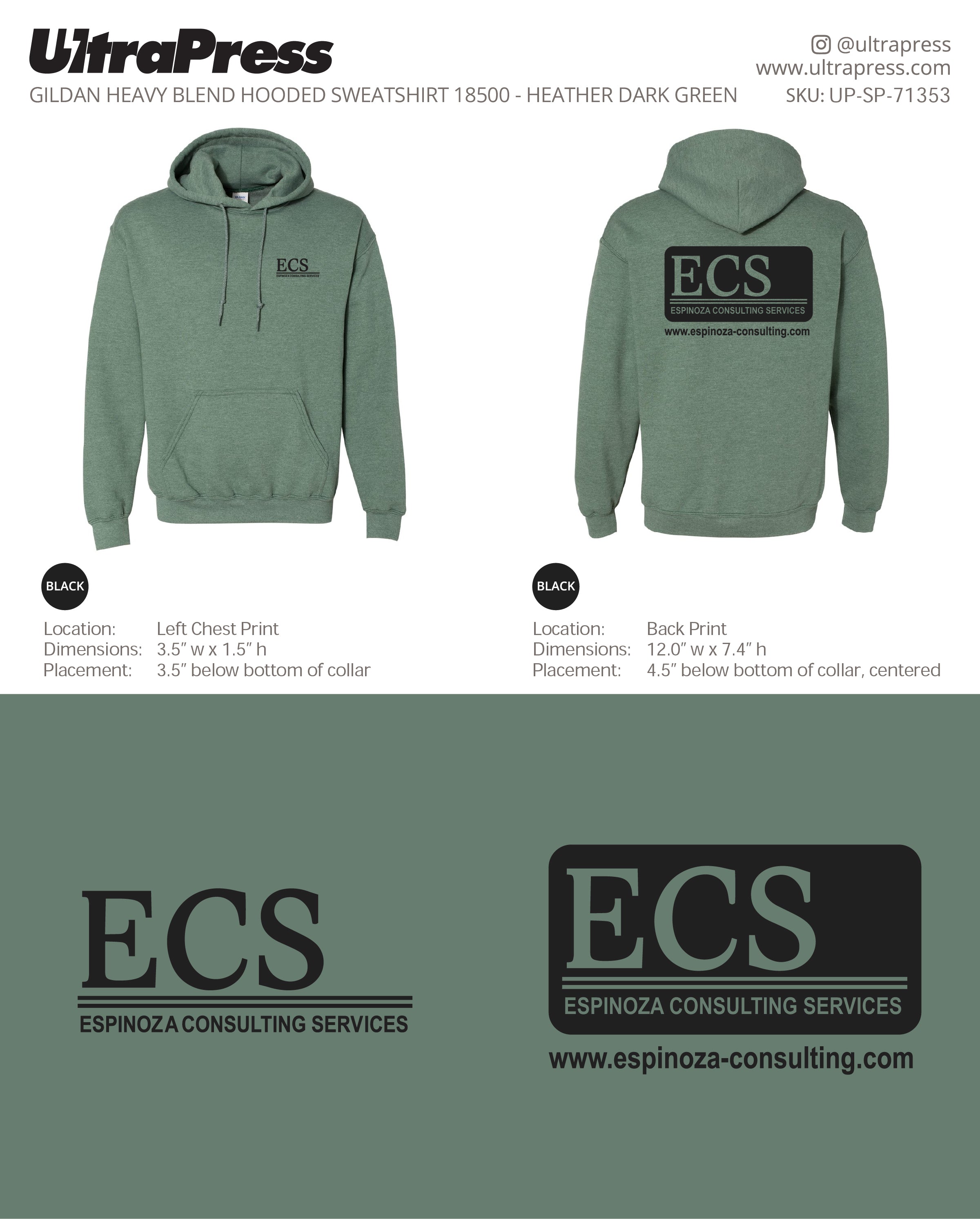 UP-SP-71353 ECS Logo (Hoodies)- Dee Espinoza 50 Min Qty (Bulk)