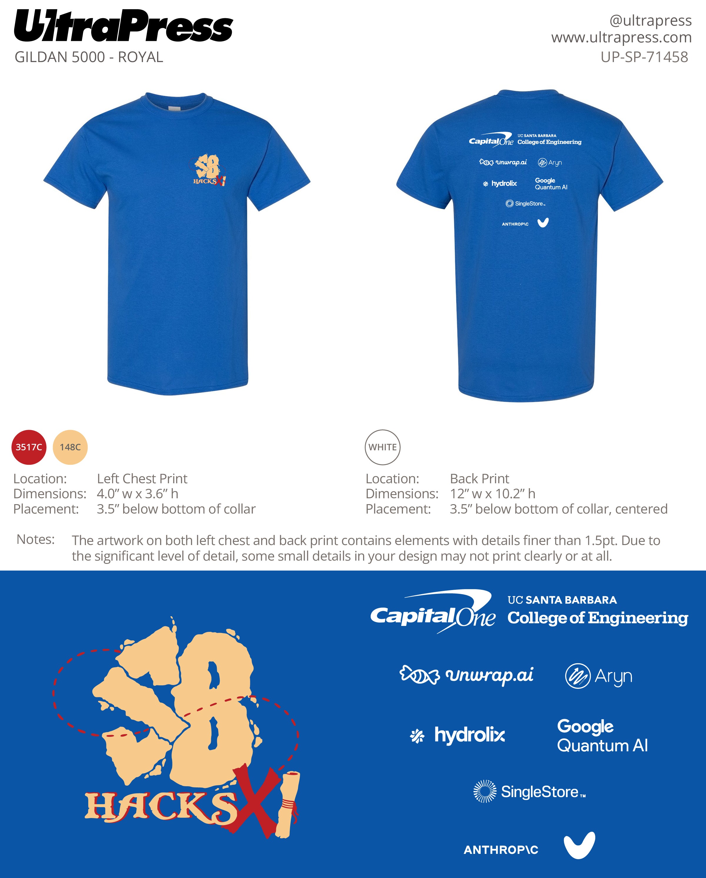 UP-SP-71458 SB Hacks 2025 Shirt - Ritam Saha 400 Min Qty (Bulk)