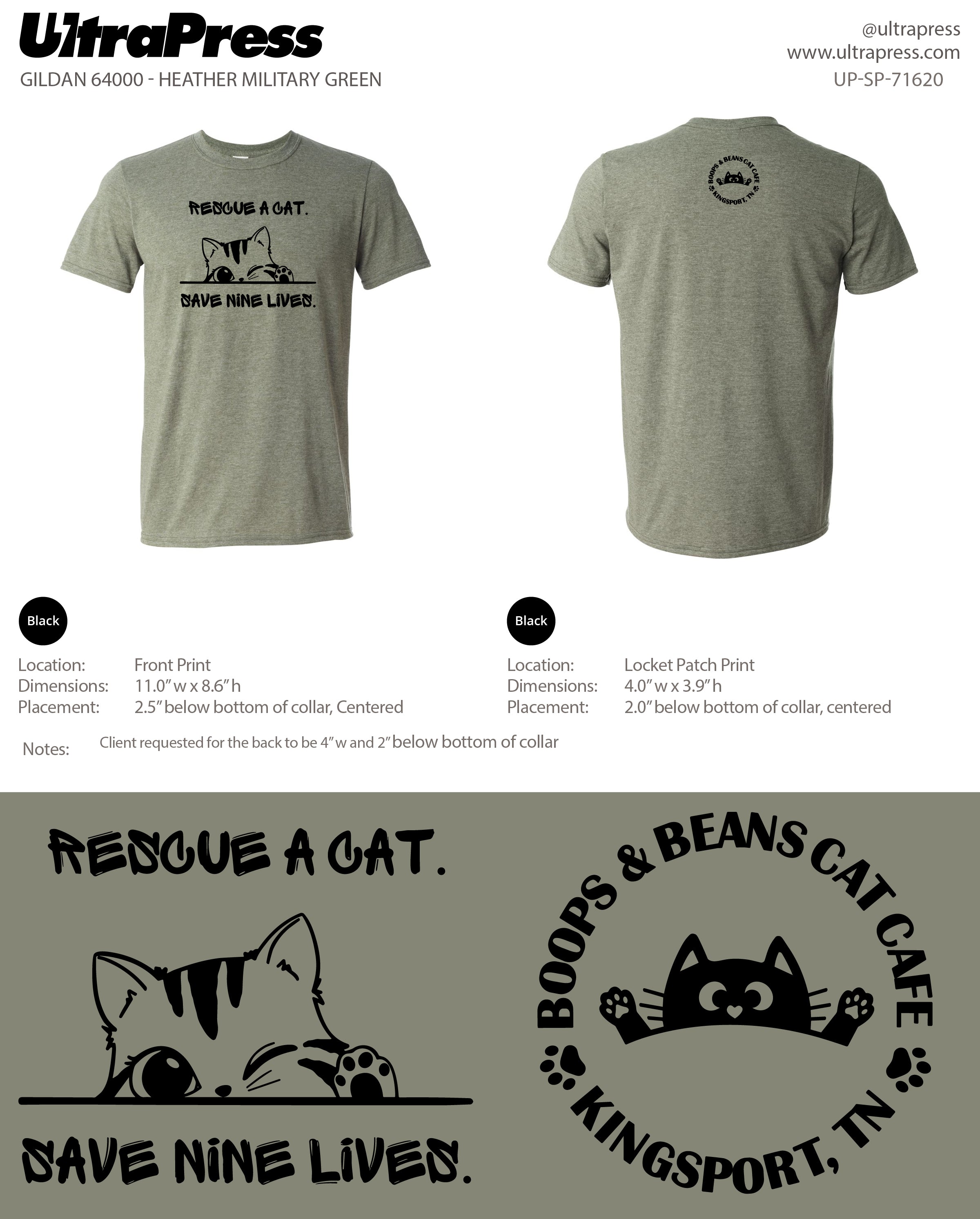 UP-SP-71620 Boops & Beans Cat Cafe - April Carder 100 Pieces Package (Bulk)