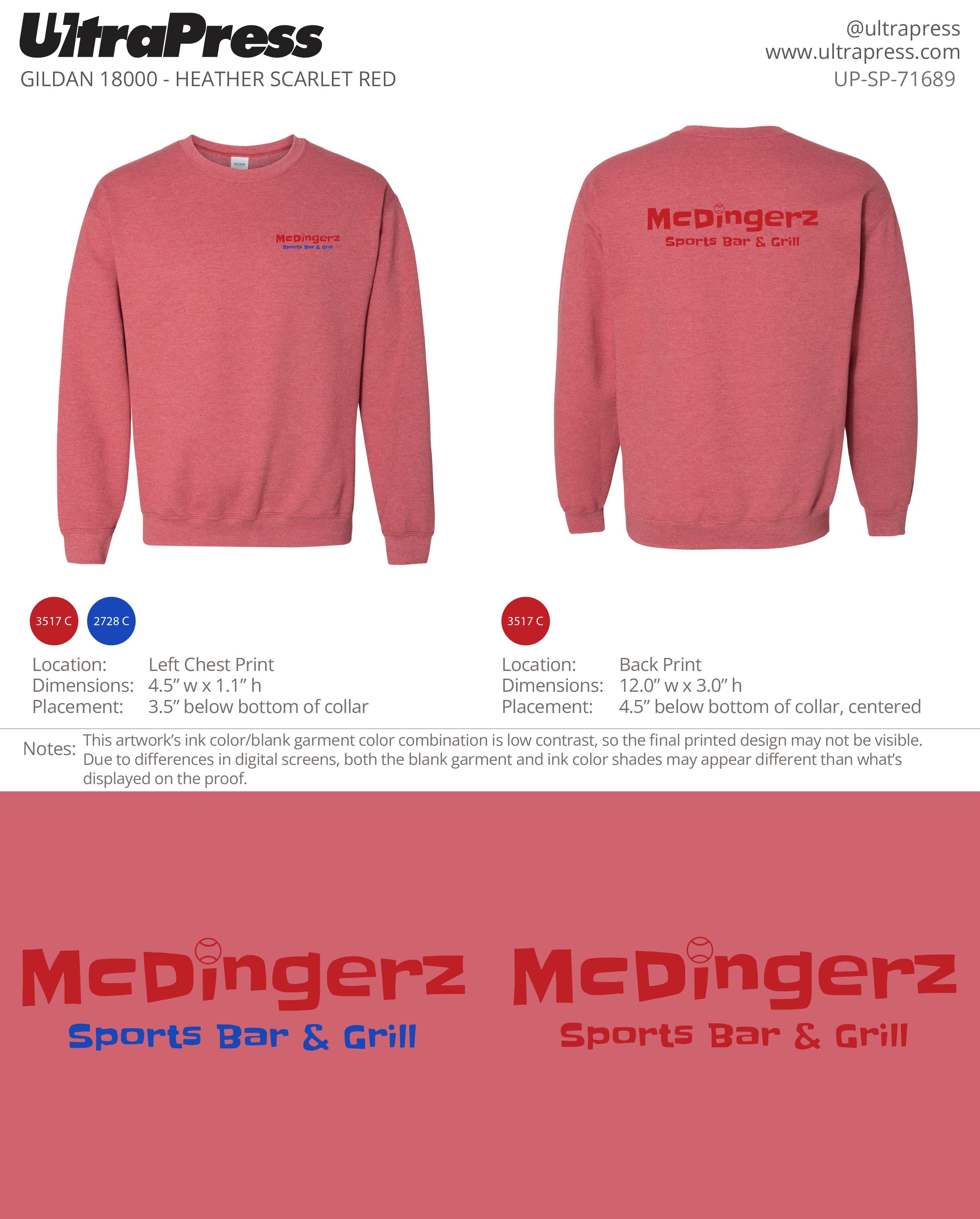 UP-SP-71689 Mcdingerz - James McKenney 50 Pieces Package (Bulk - Crewnecks)