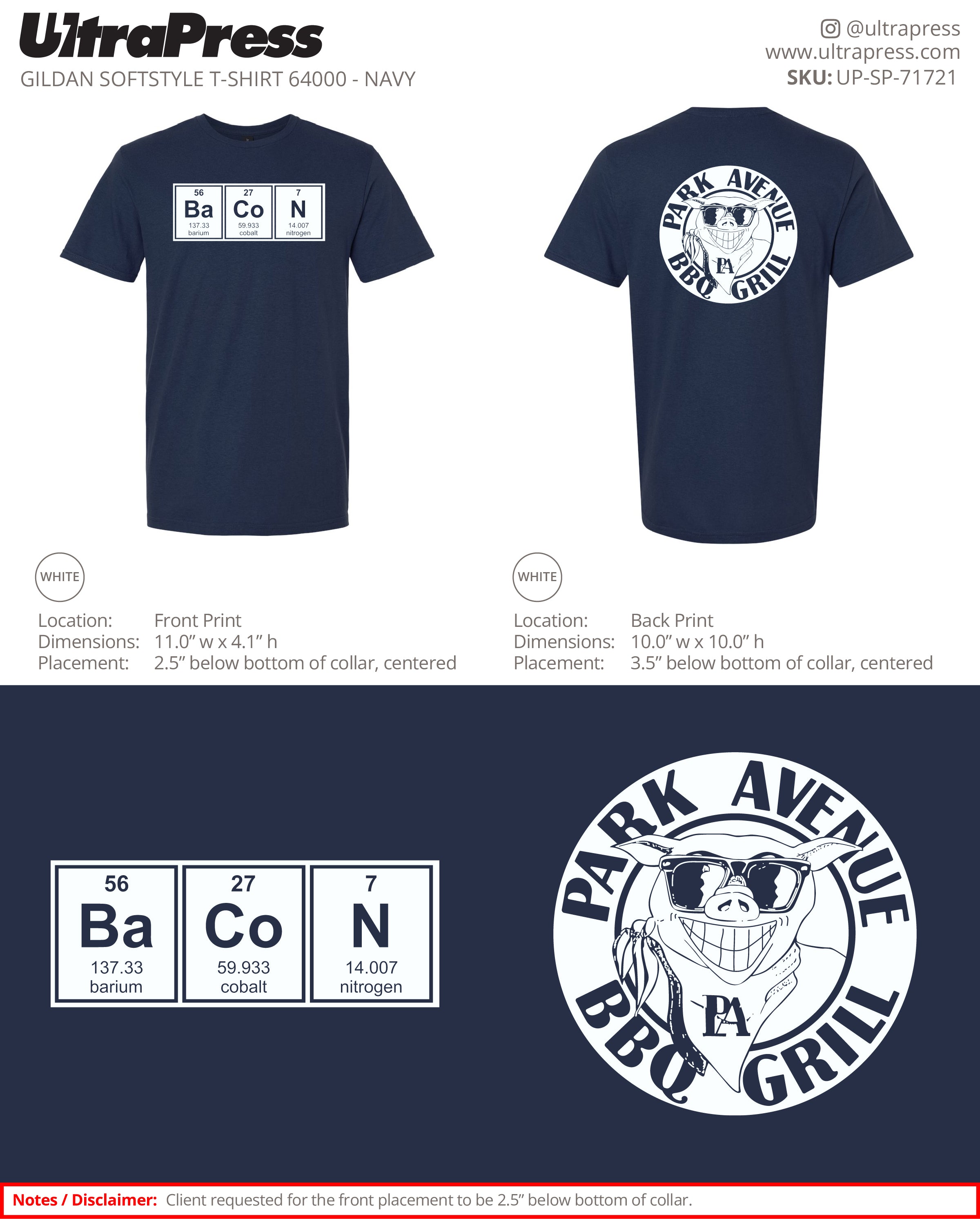 UP-SP-71721 Park Avenue BBQ Grill Shirts - Dean Lavallee 100 Min Qty (Bulk)