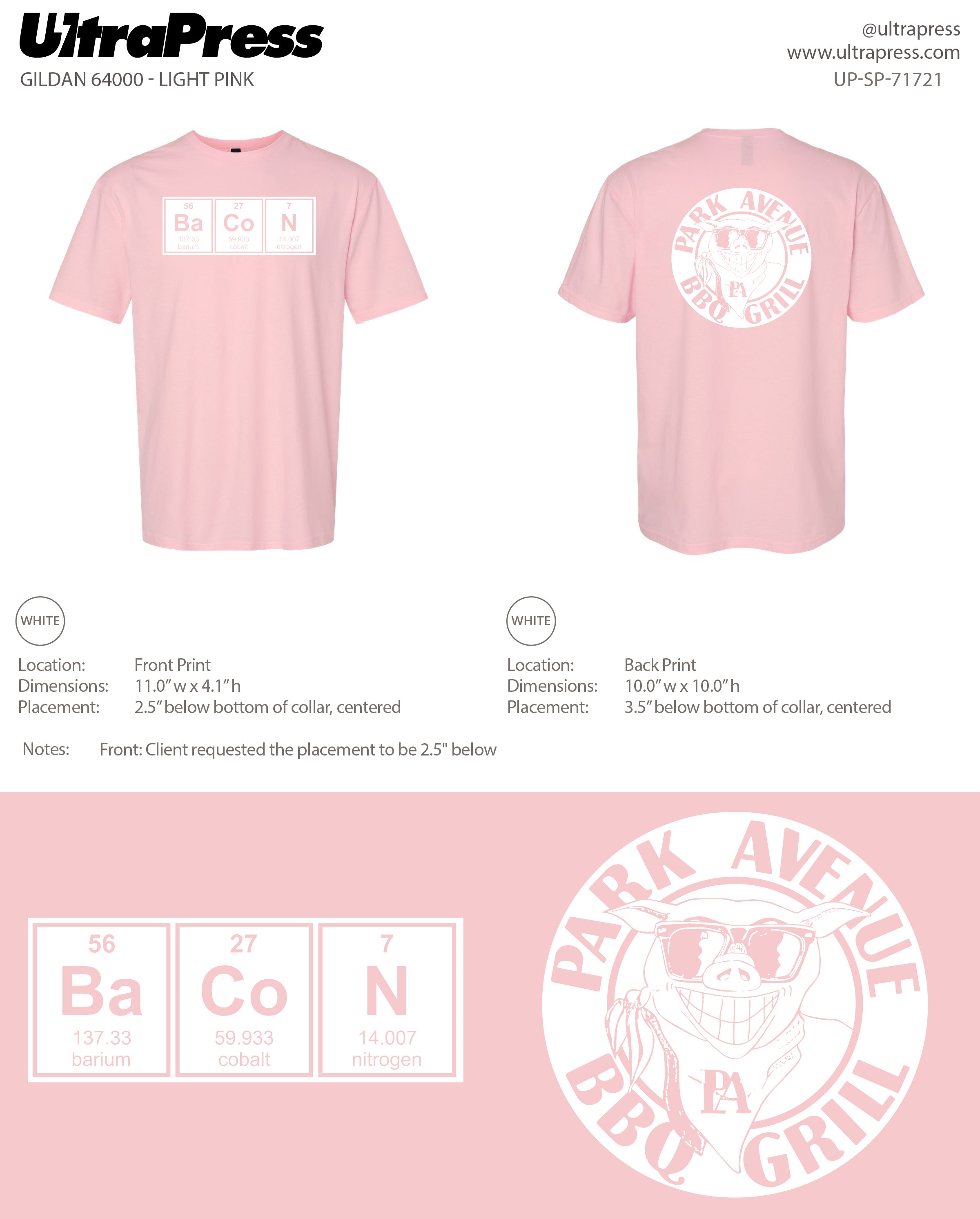 UP-SP-71721 Park Avenue BBQ Grill - Dean Lavallee 100 Pieces Package (Bulk)