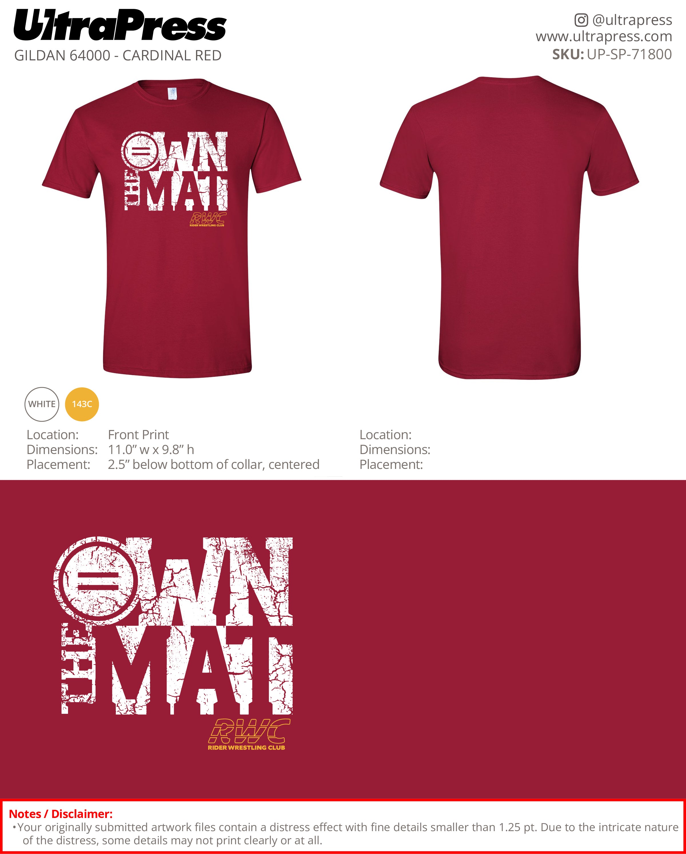 UP-SP-71800 Own The Mat (Adult) - Casey Finnicum 24 Min Qty (Bulk)