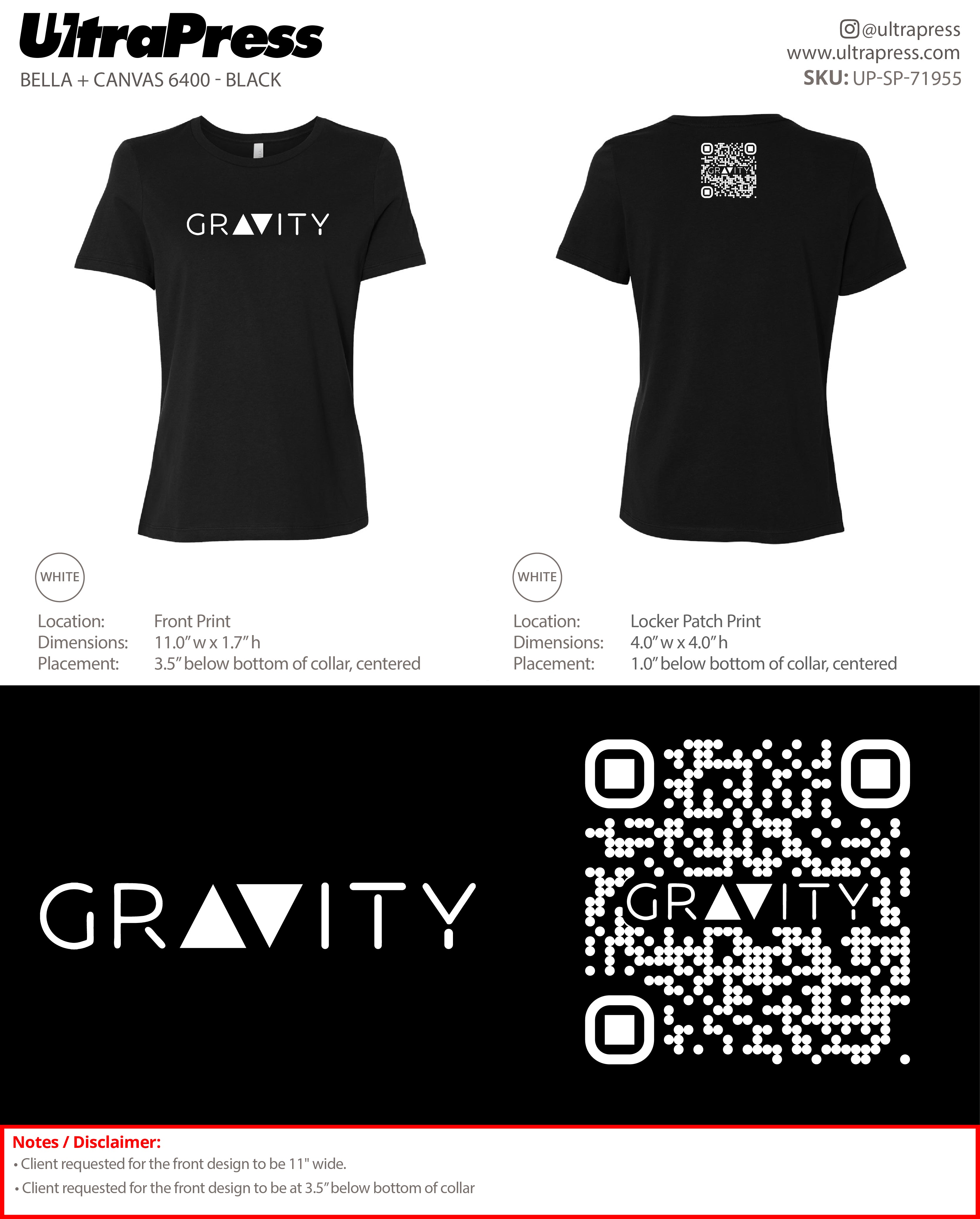 UP-SP-71955 Gravity (Women Tee) - Joseph Sayegh 48 Min Qty (Bulk)
