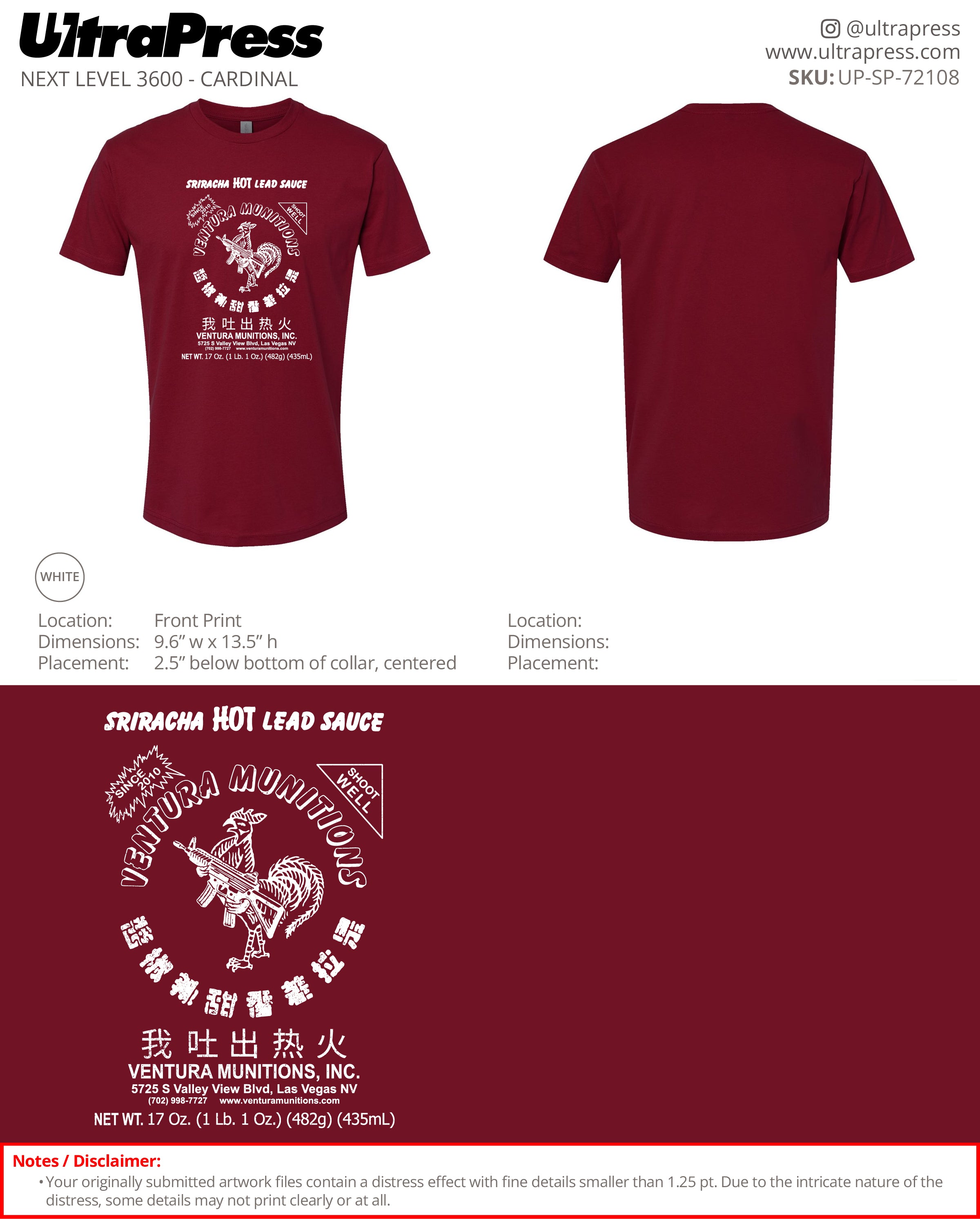 UP-SP-72108 Ventura Munitions Inc - Michael Goyak 100 Pieces Package (Bulk)