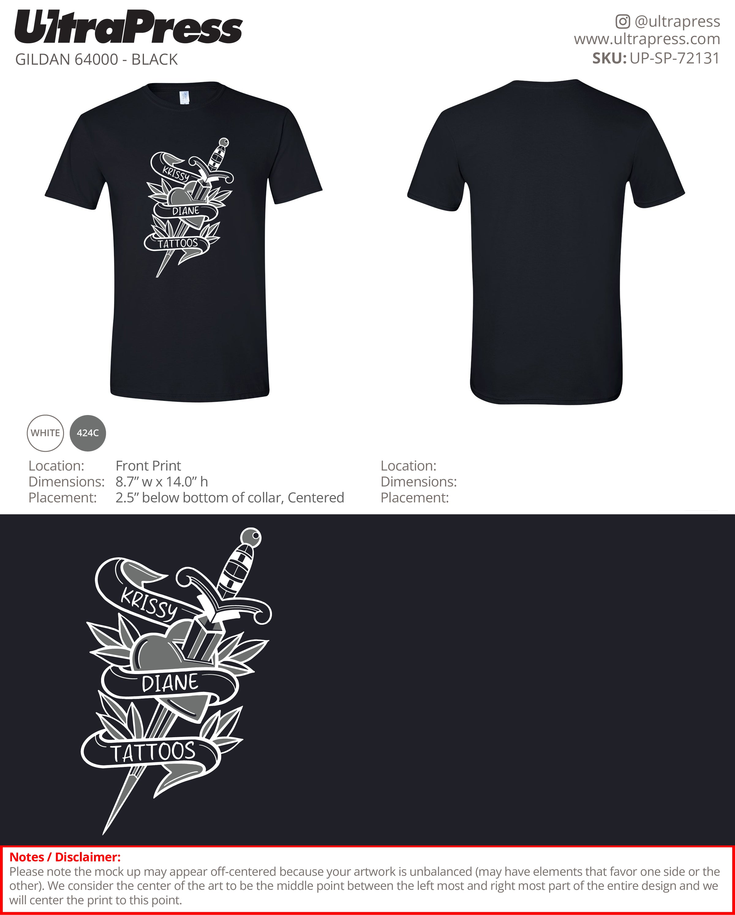 UP-SP-72131 Krissy Diane Tattoos - Krissy Fabis 100 Pieces Package (Bulk)