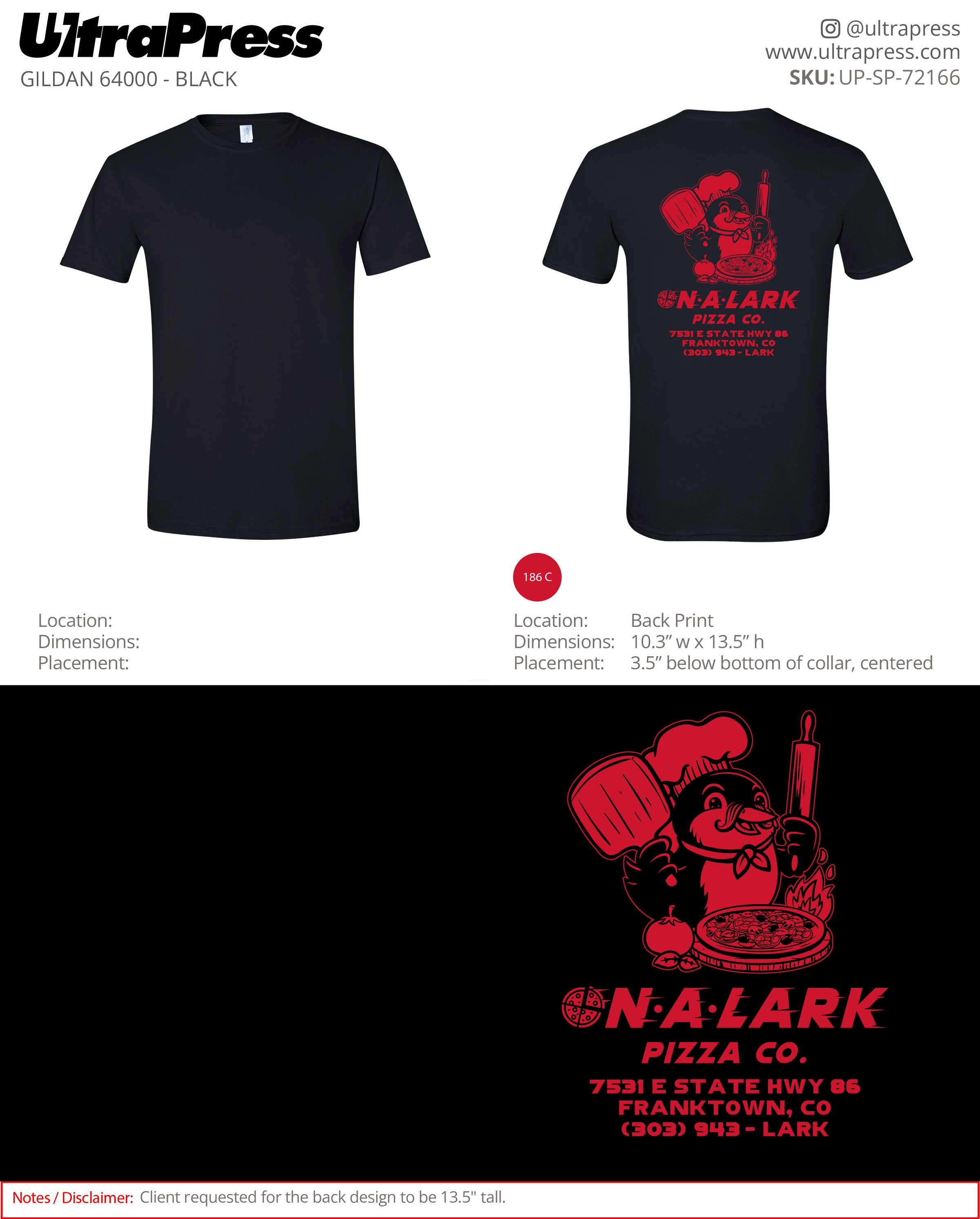 UP-SP-72166 N.A Lark Pizza Co. - Denise Marshall 50 Pieces Package (Bulk)