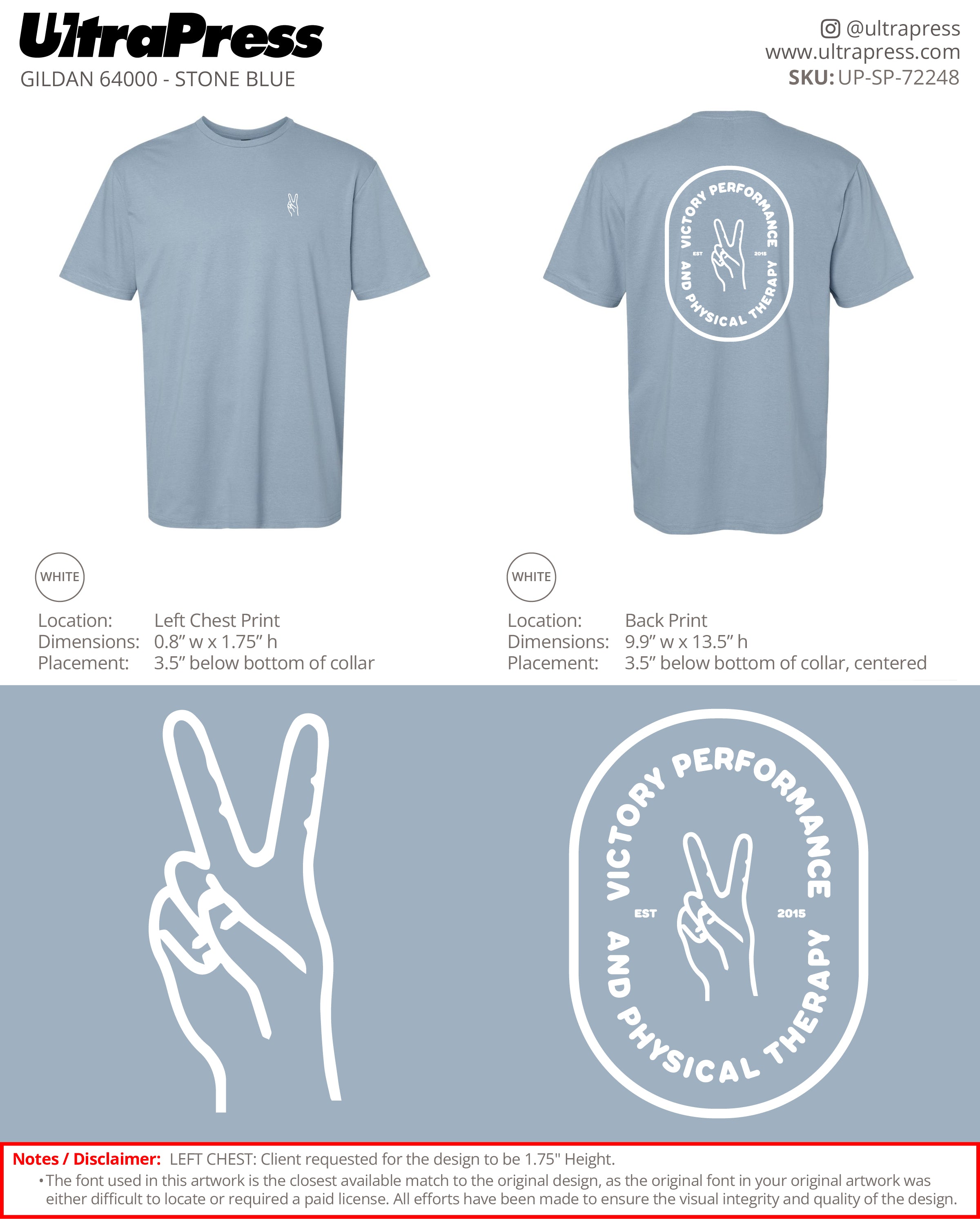 UP-SP-72248 Victory Performance White Logo - Santo Riva 100 Min Qty (Bulk)